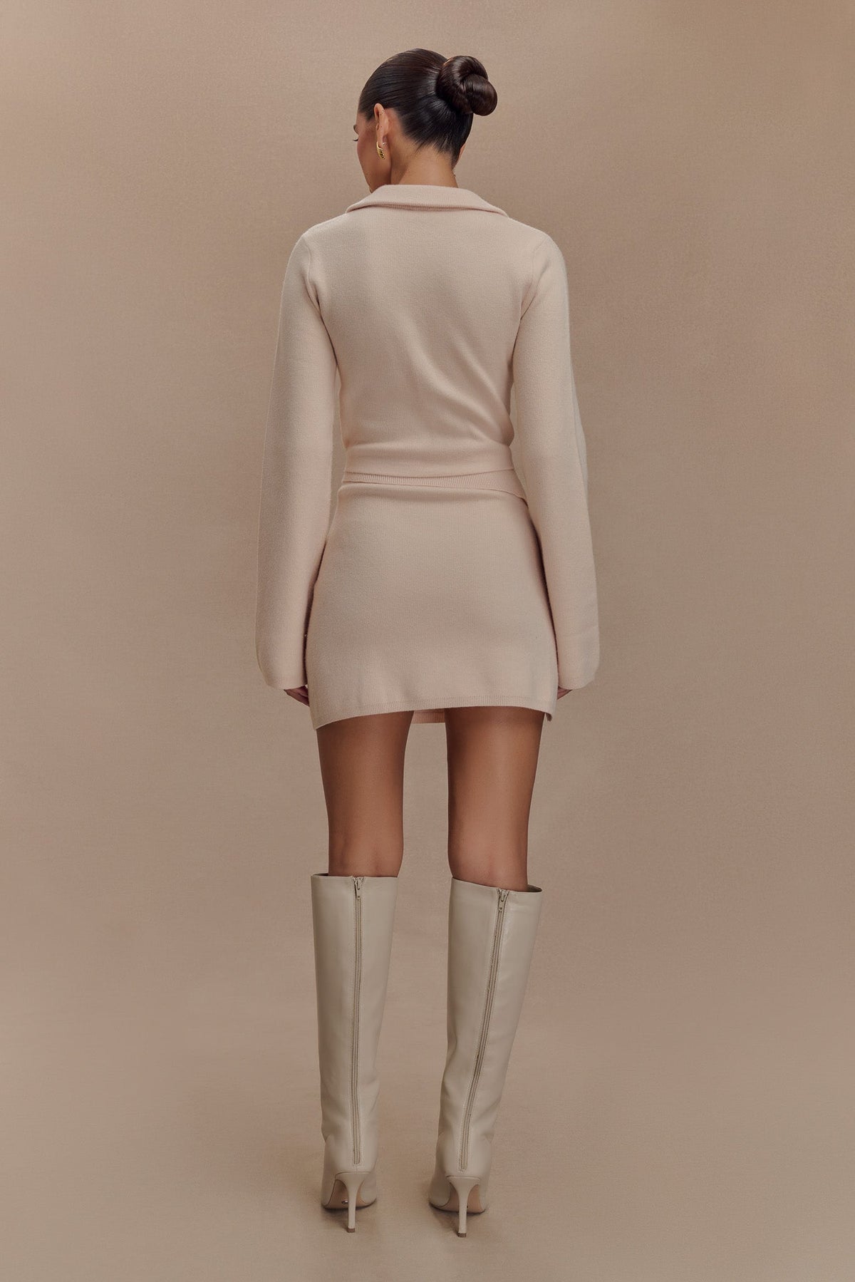 Annabelle Knit Mini Skirt - Cream #2