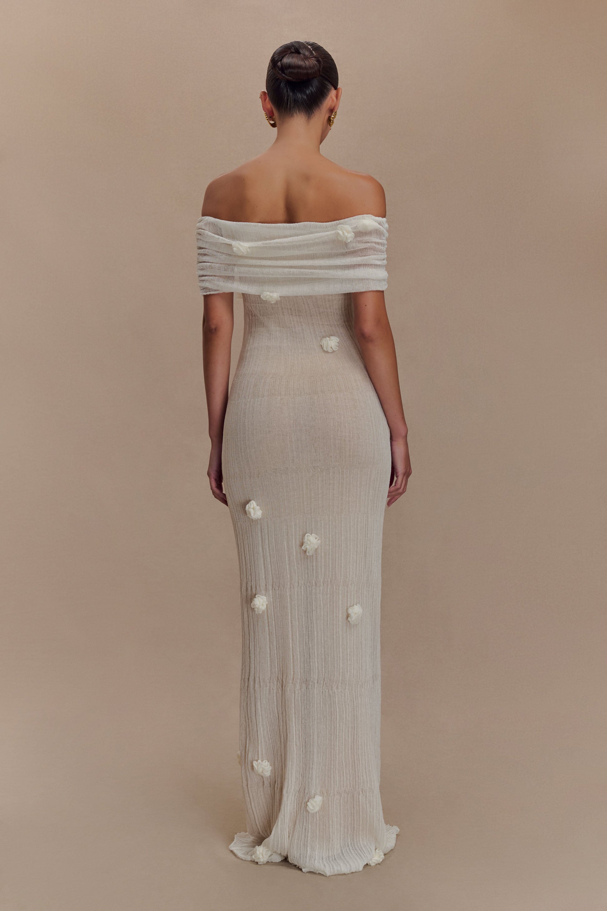 Brynn Orchid Knit Maxi Dress - Ivory #2