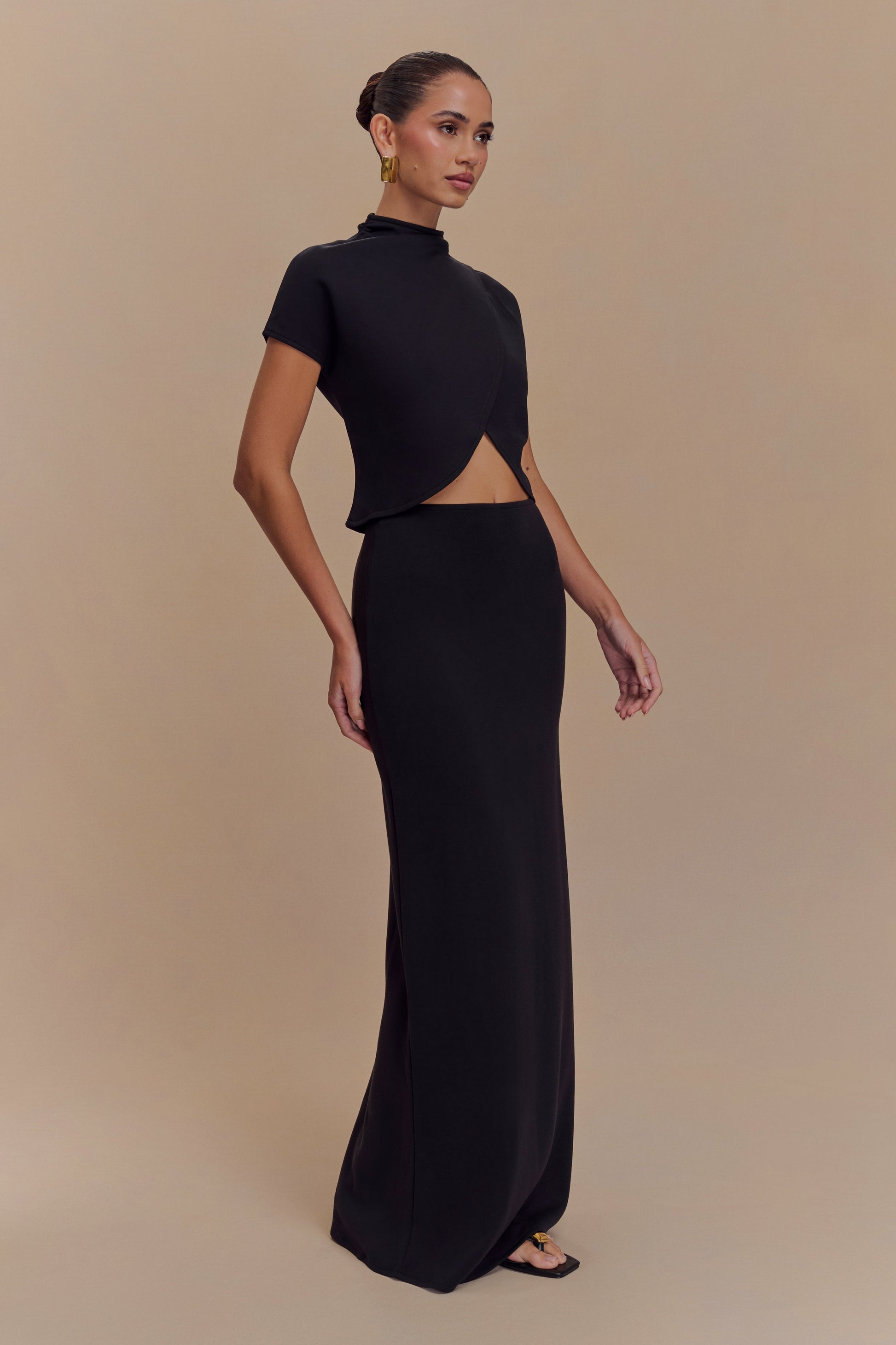 Eris Scuba Jersey Maxi Skirt - Black #4