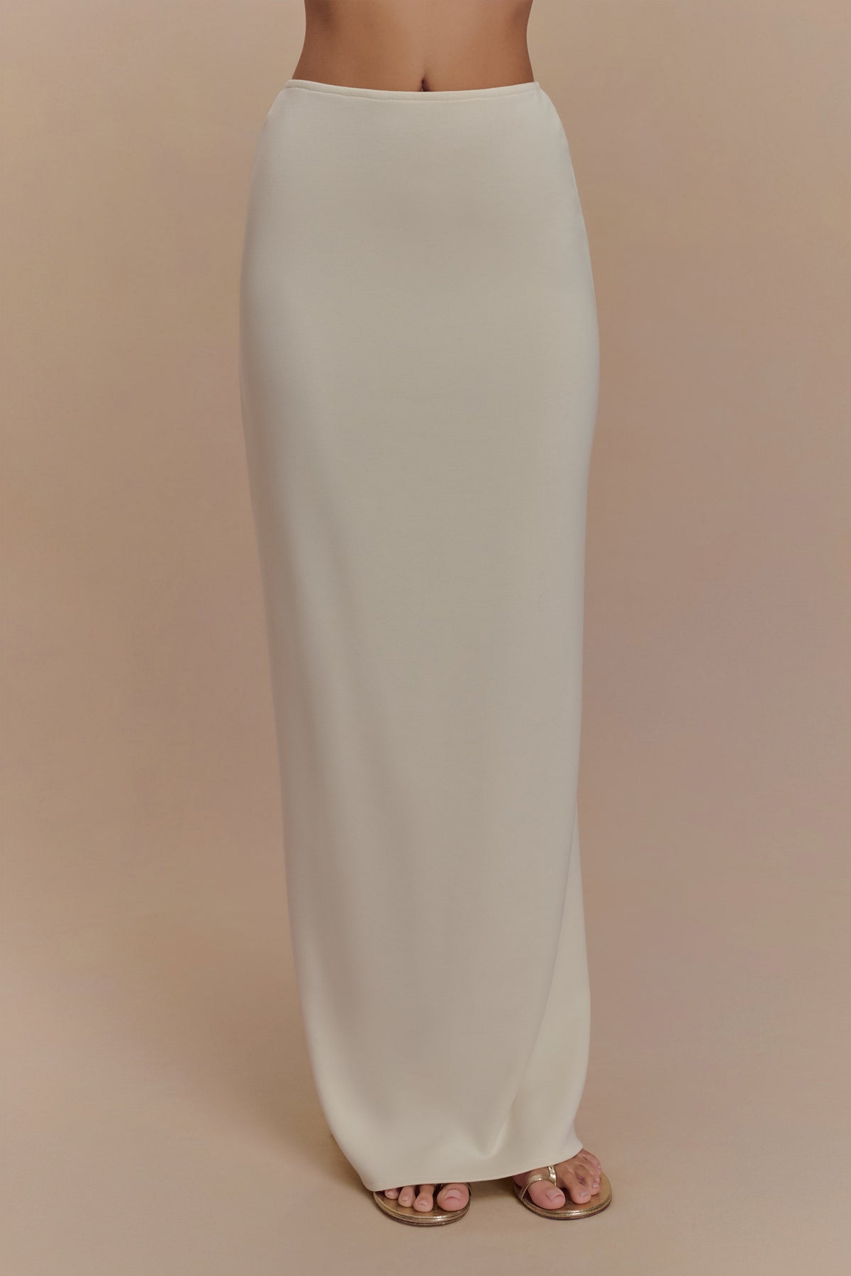 Eris Scuba Jersey Maxi Skirt - Ivory #4
