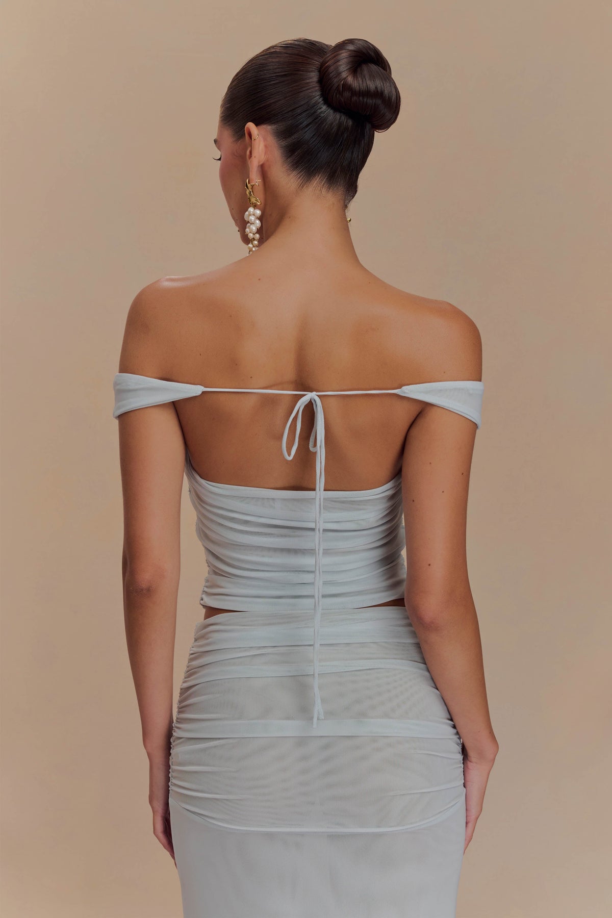 Brooklyn Mesh Crop Top - Pale Blue #2