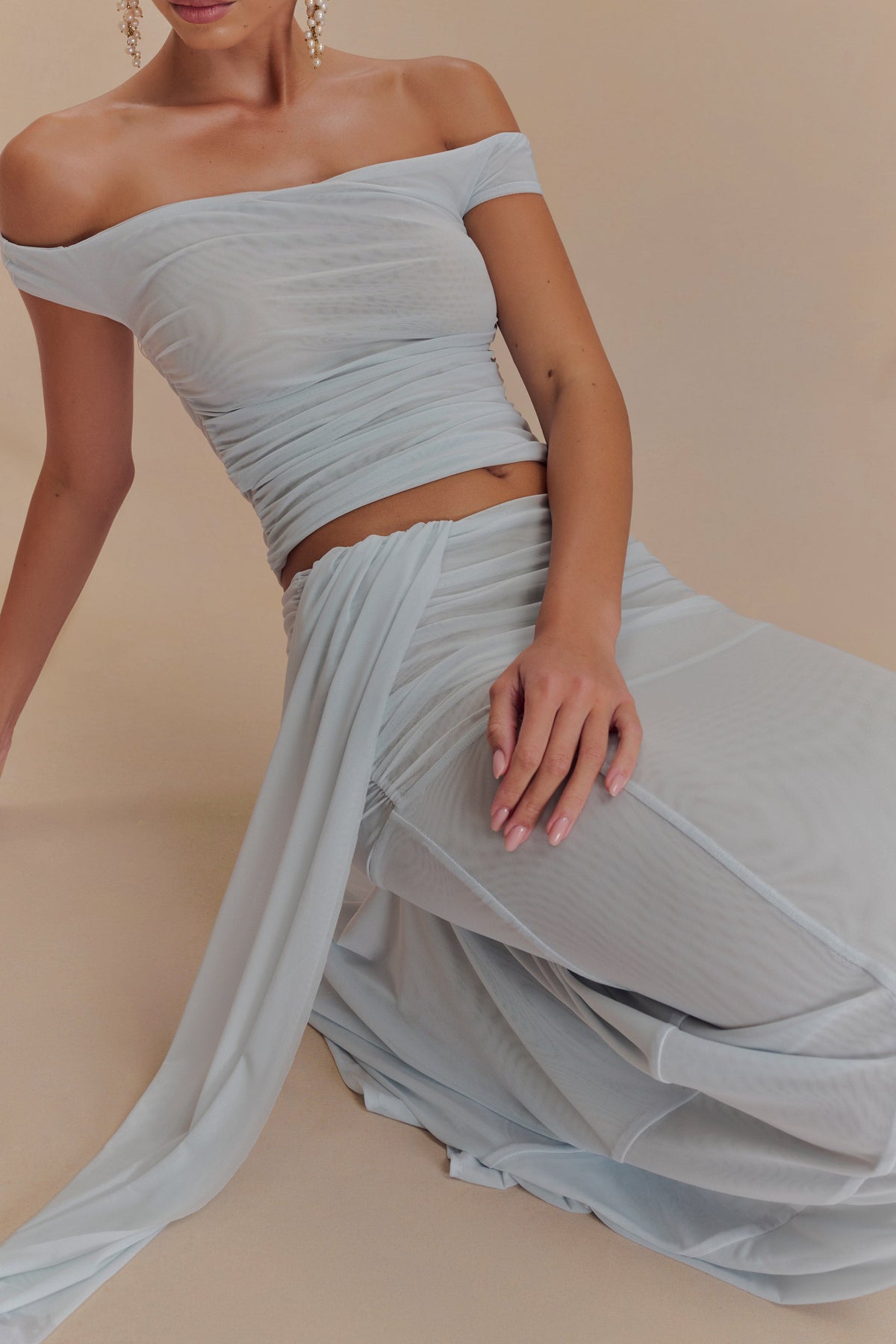 Brooklyn Mesh Crop Top - Pale Blue #4