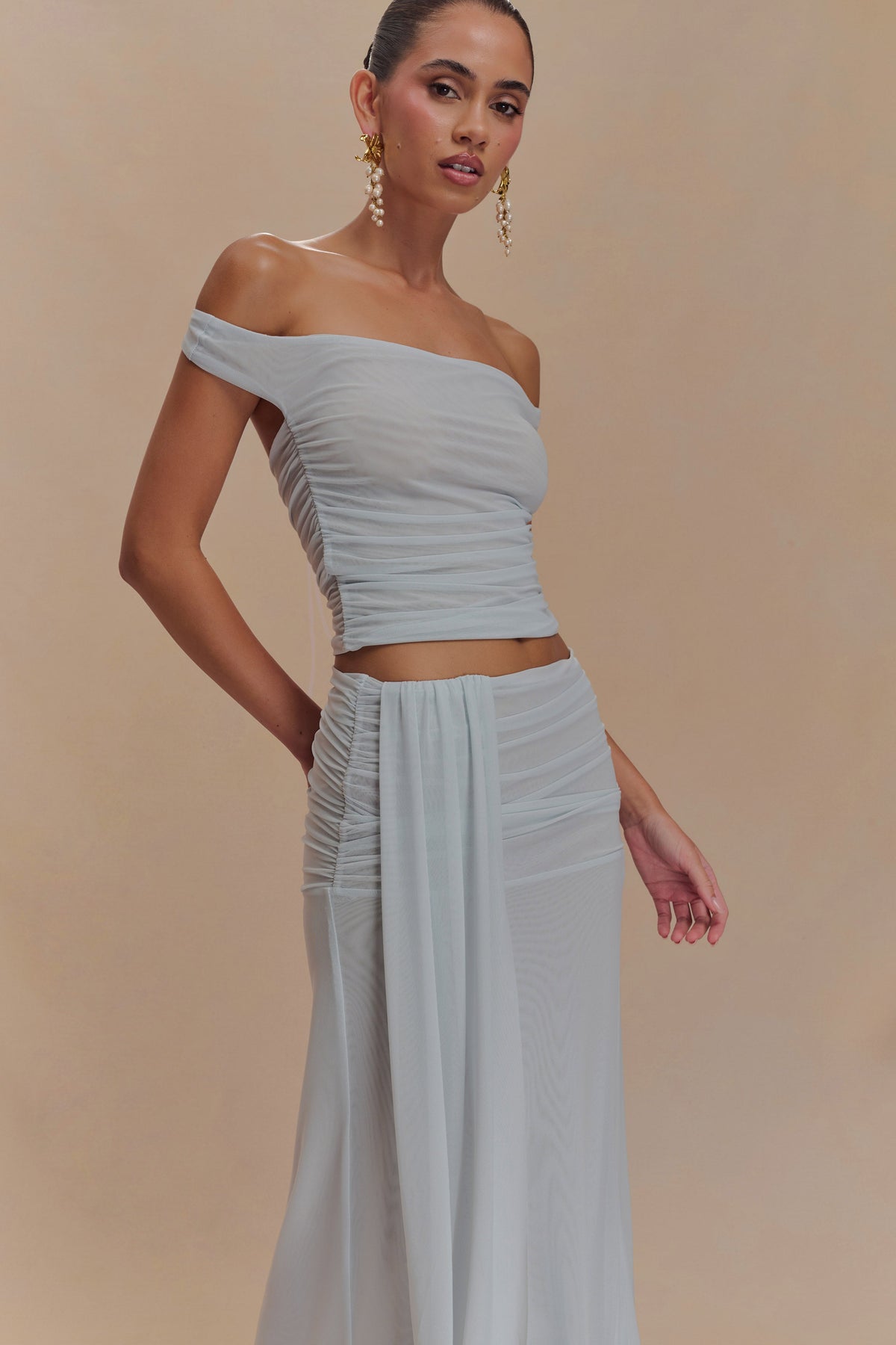 Brooklyn Mesh Crop Top - Pale Blue #5