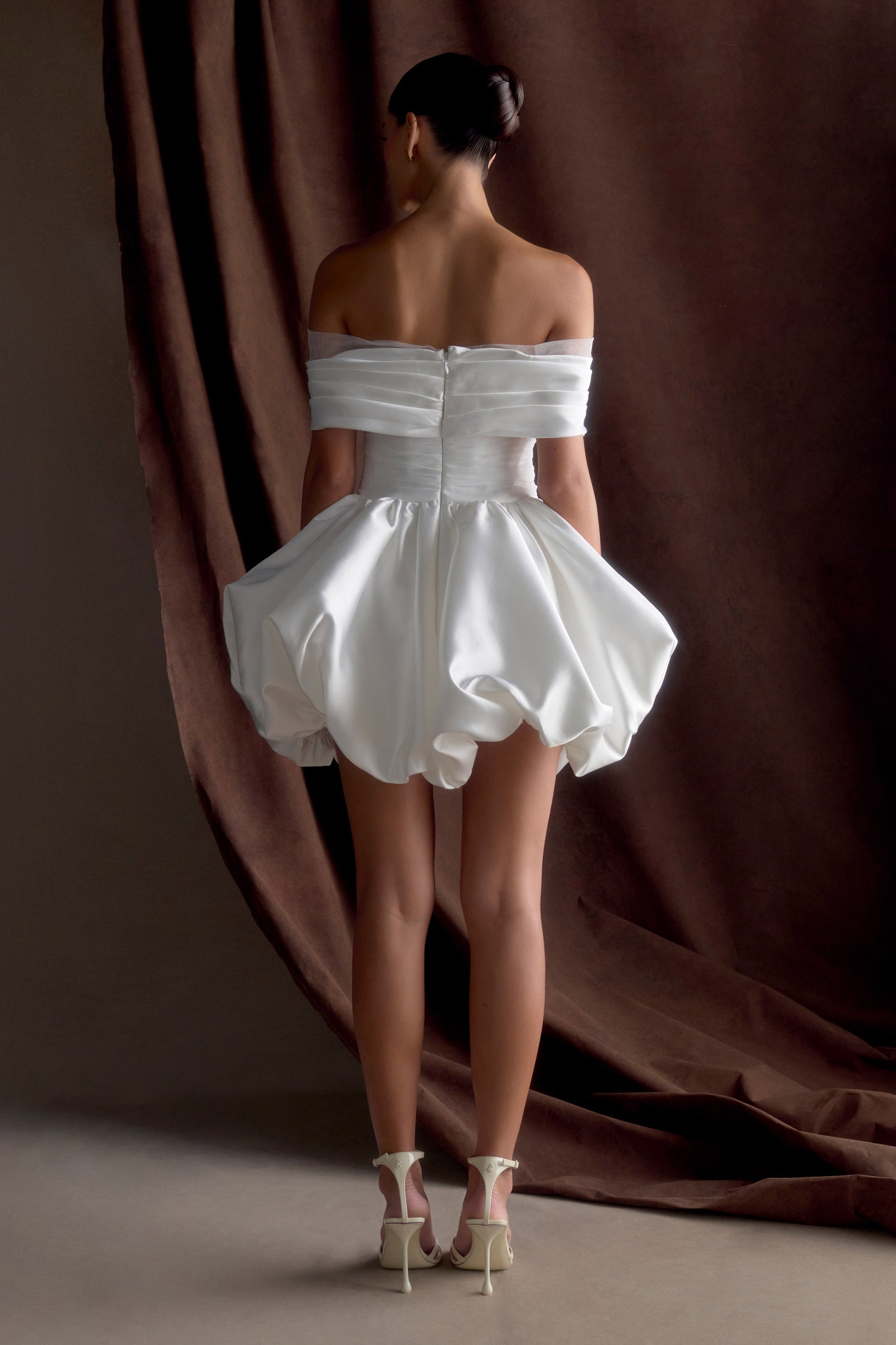 Lauretta Off Shoulder Mini Dress - White #5