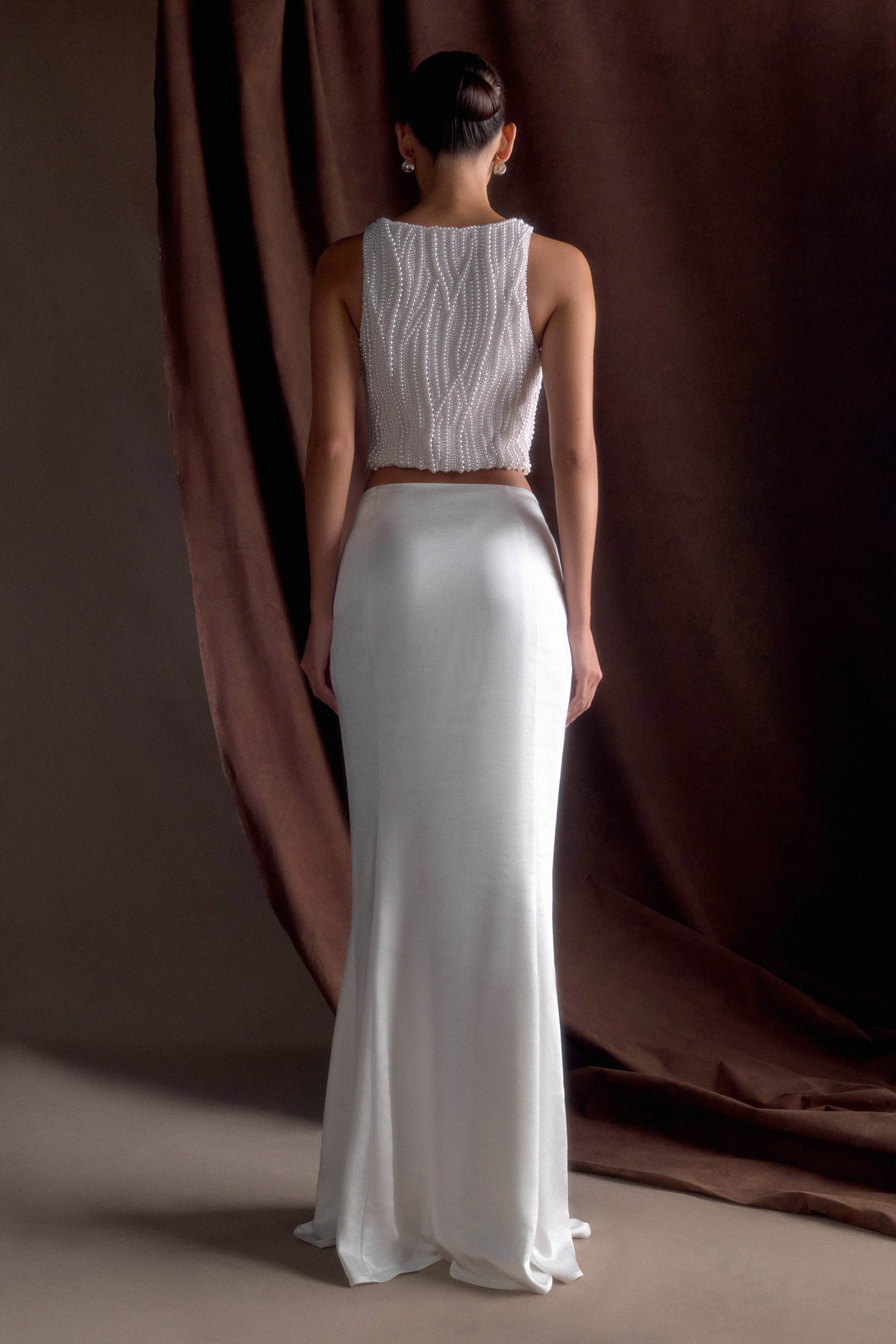 Kathia Pearl Hand Beaded Top - White #3