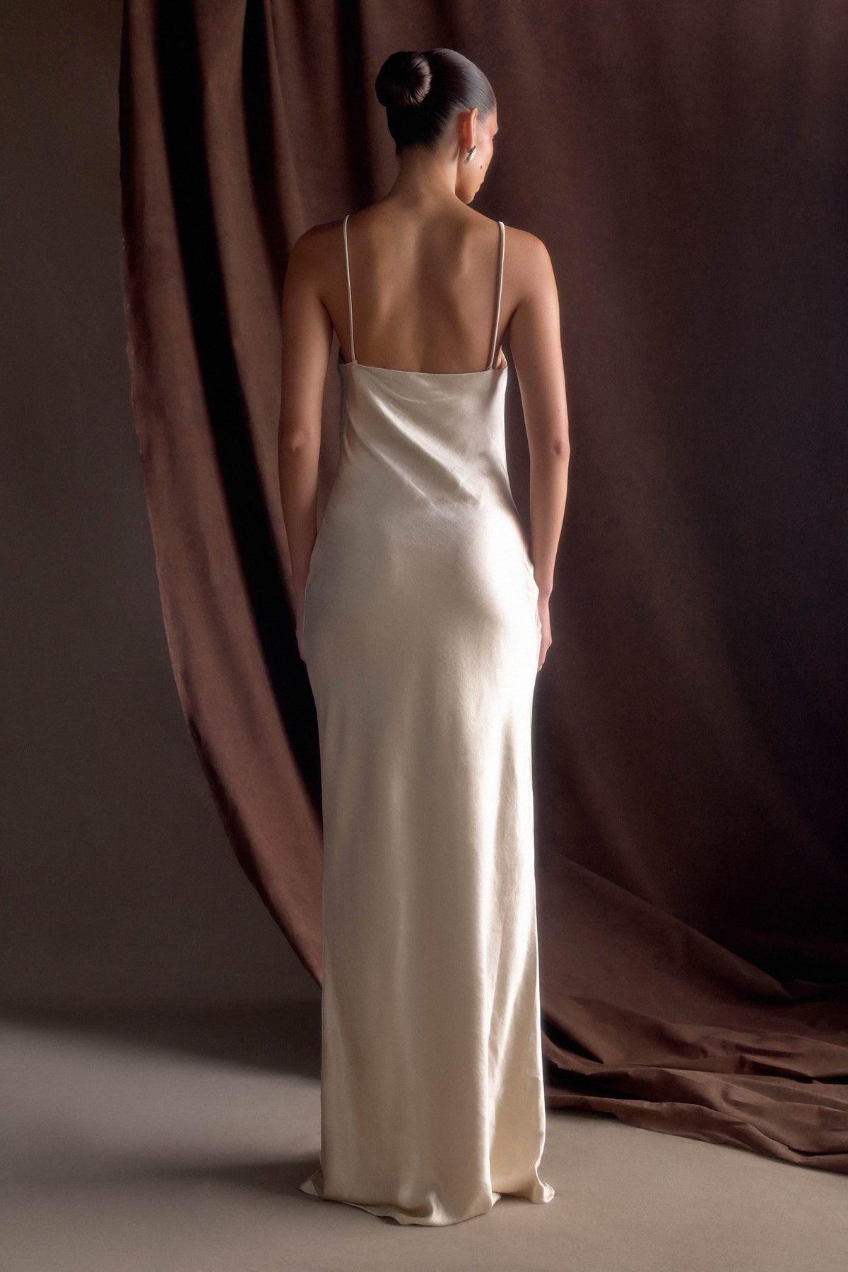 Lilly Sweetheart Satin Maxi Dress - Blush Gold #2