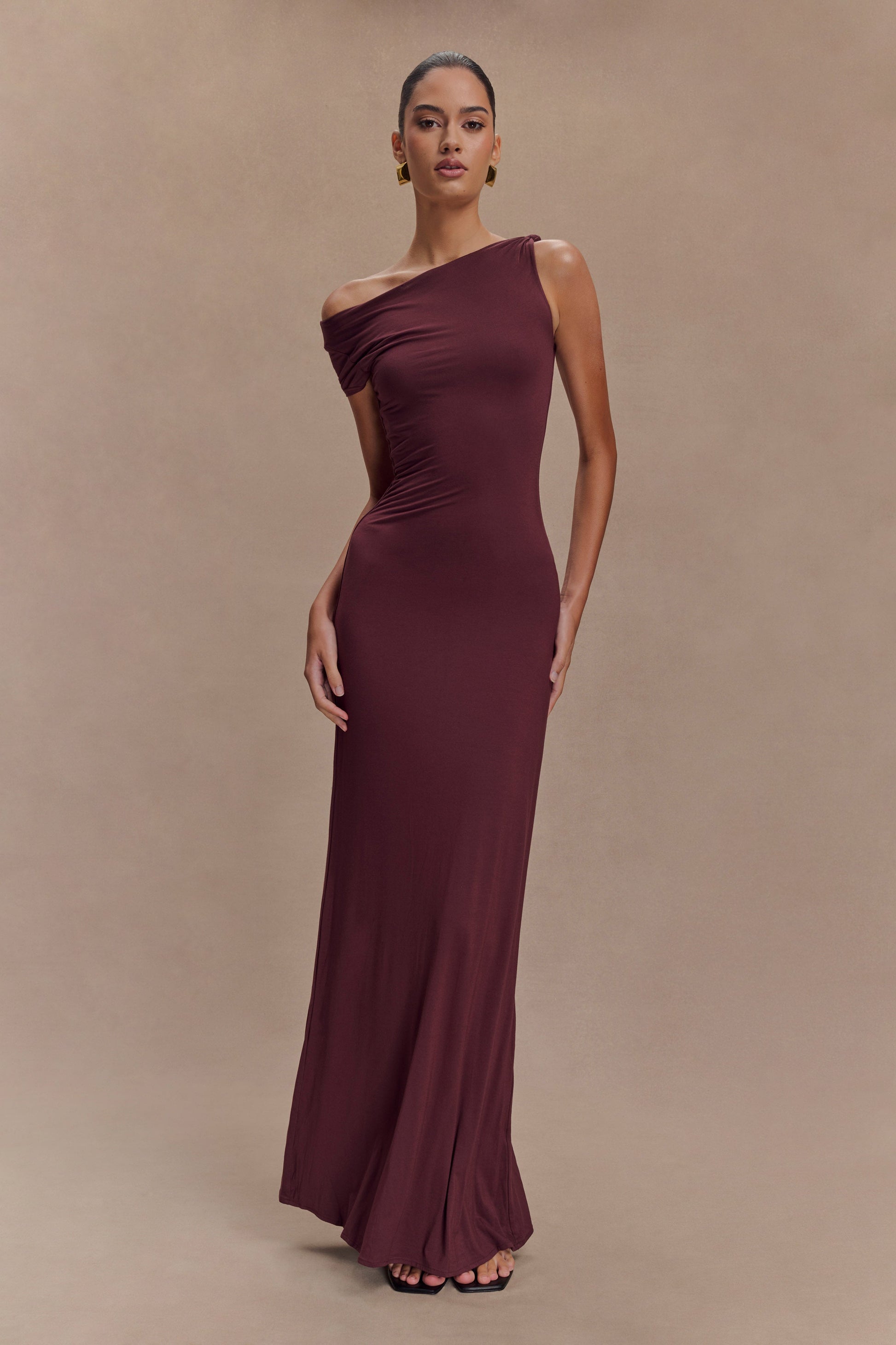 Tamsin Short Sleeve Modal Maxi Dress - Mahogany #8