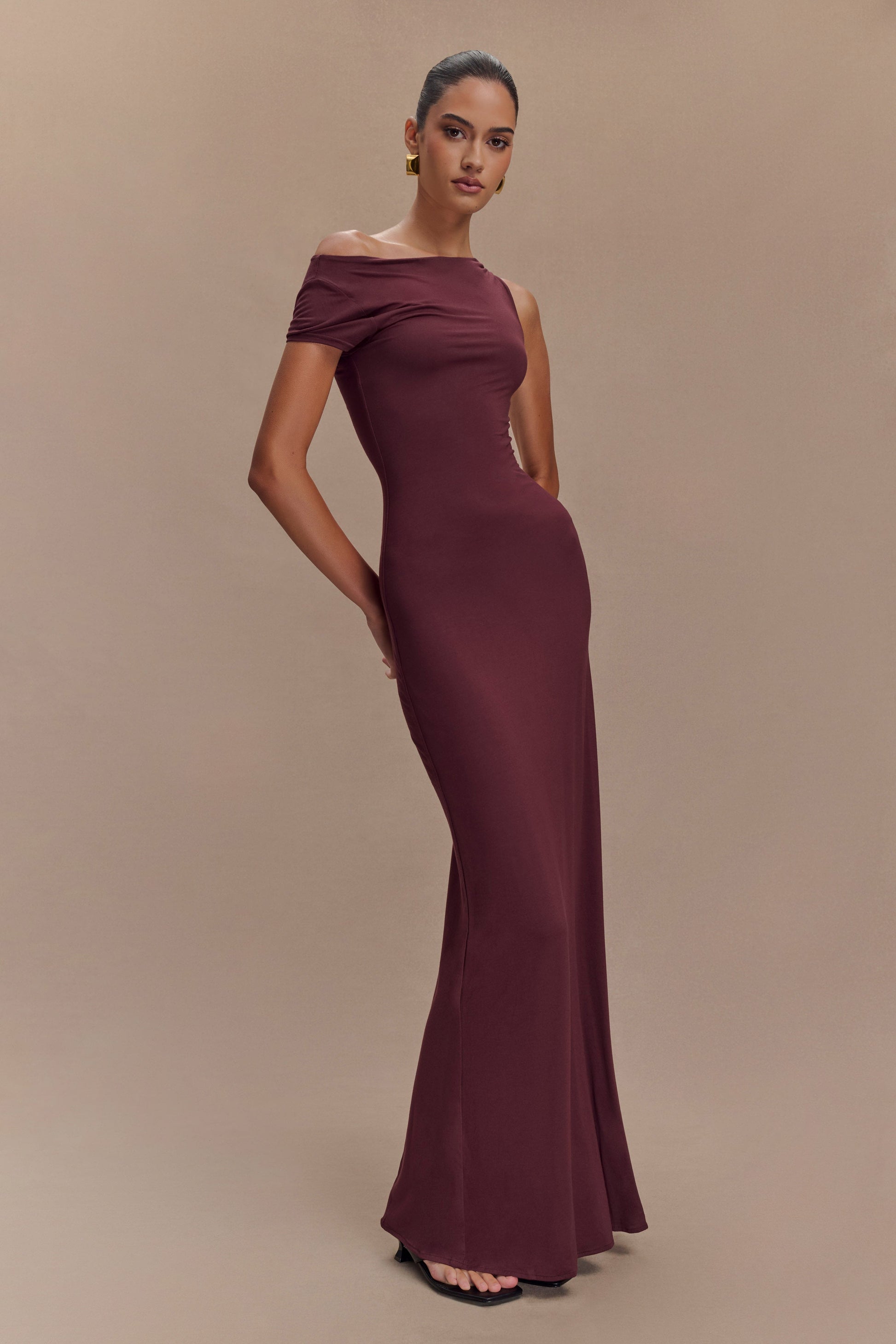 Tamsin Short Sleeve Modal Maxi Dress - Mahogany #7