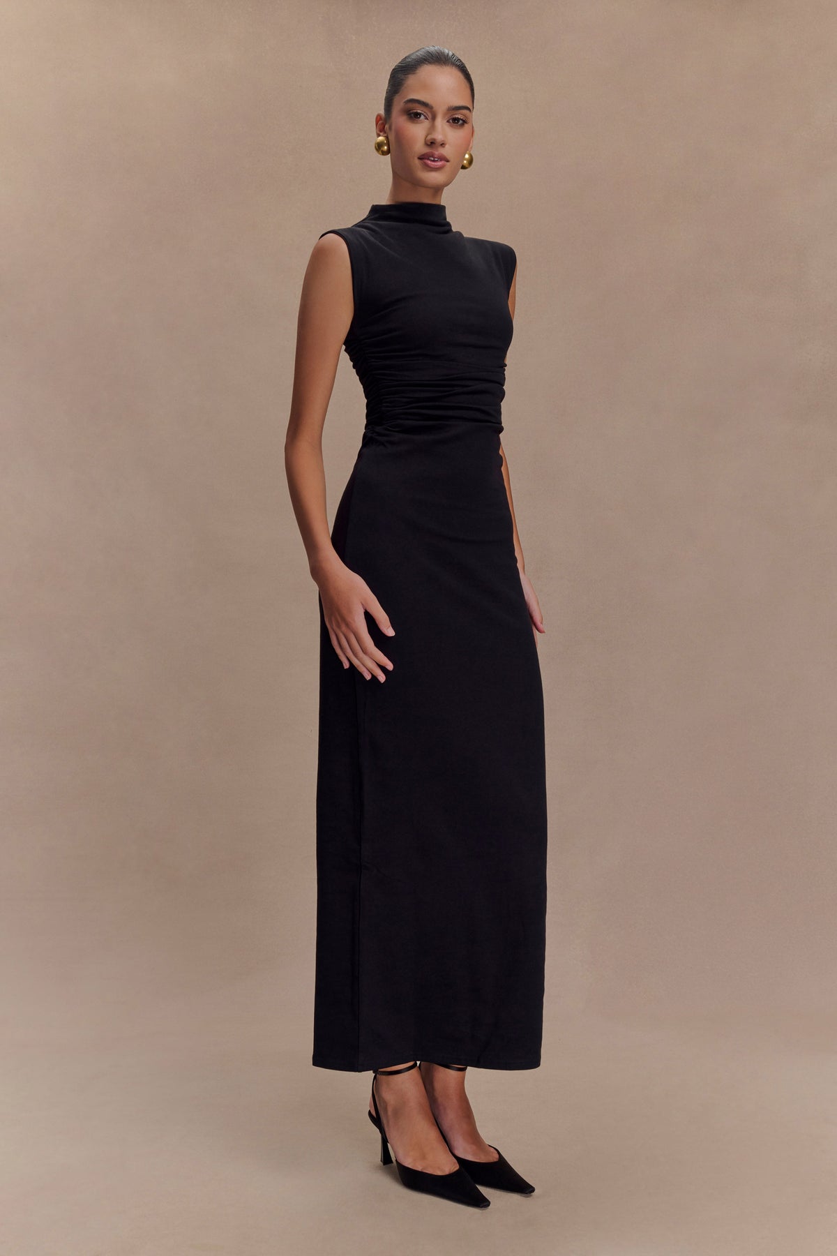 Elliot High Neck Sleeveless Maxi Dress - Black #5