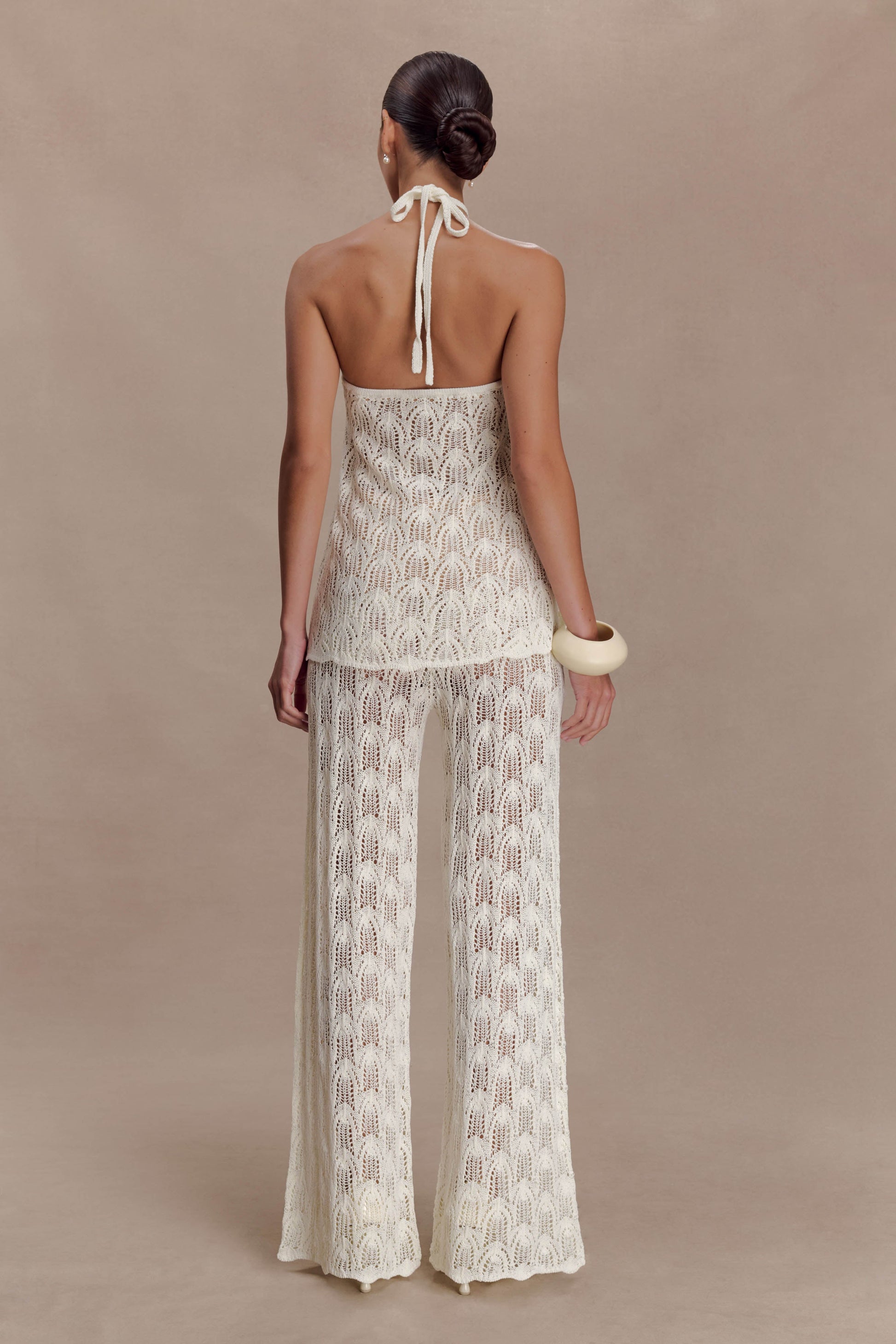 Corey Crochet Halter Neck Top - Ivory #5