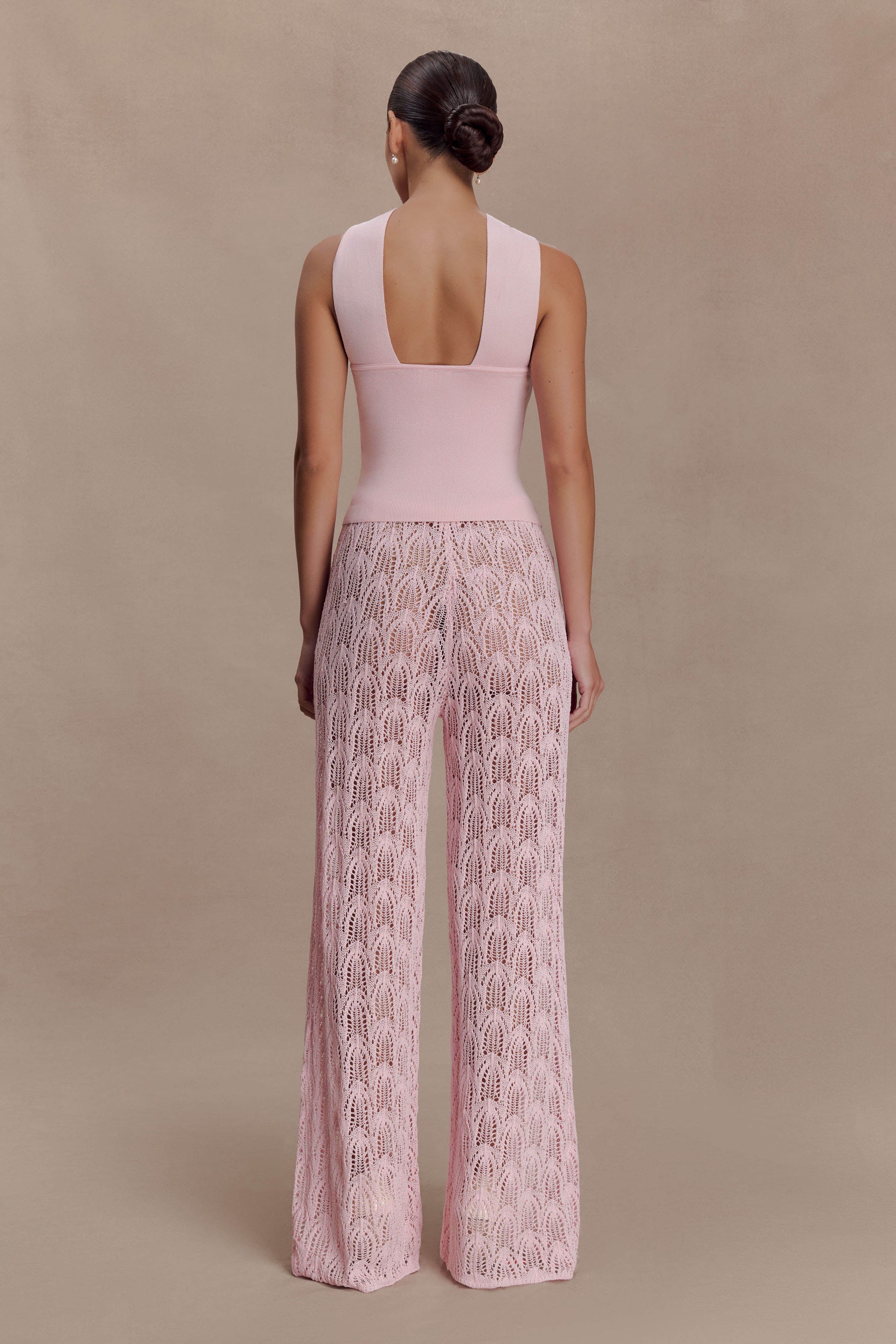 Angelika Twist Front Knit Top - Baby Pink #4