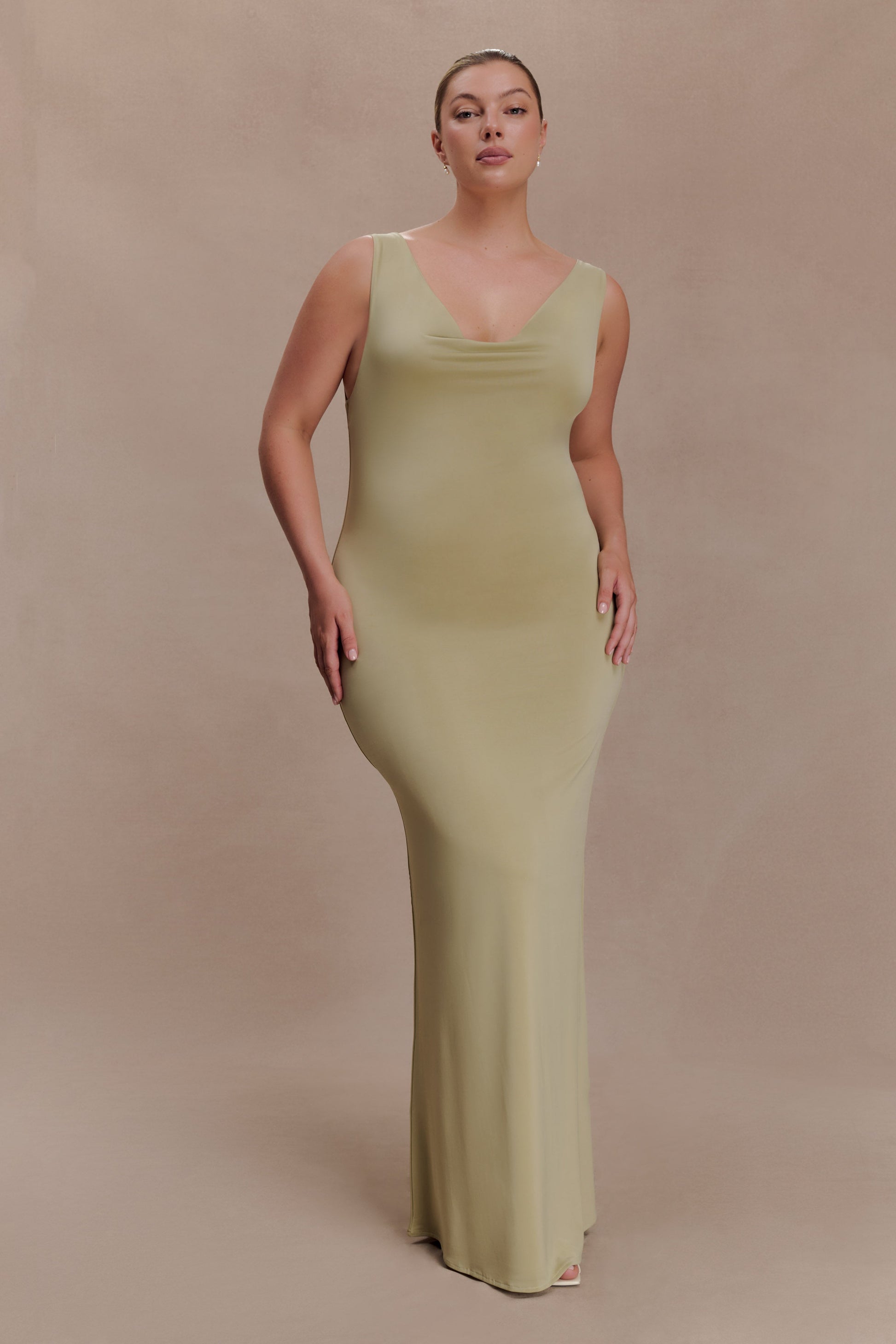 Marta Slinky Cowl Maxi Dress - Sage #5