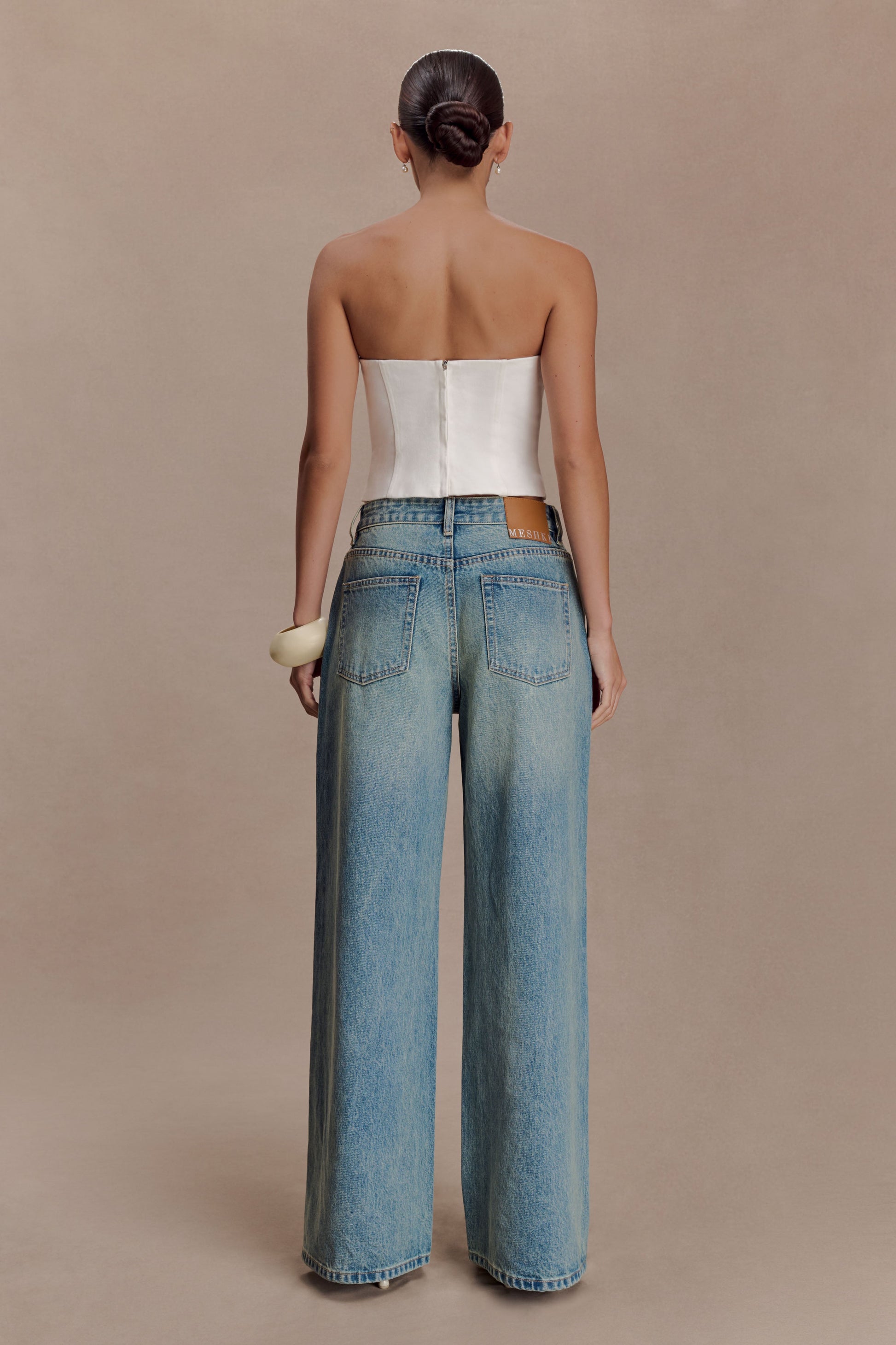 Romi Mid Rise Wide Leg Jeans - Faded Mid Blue #2
