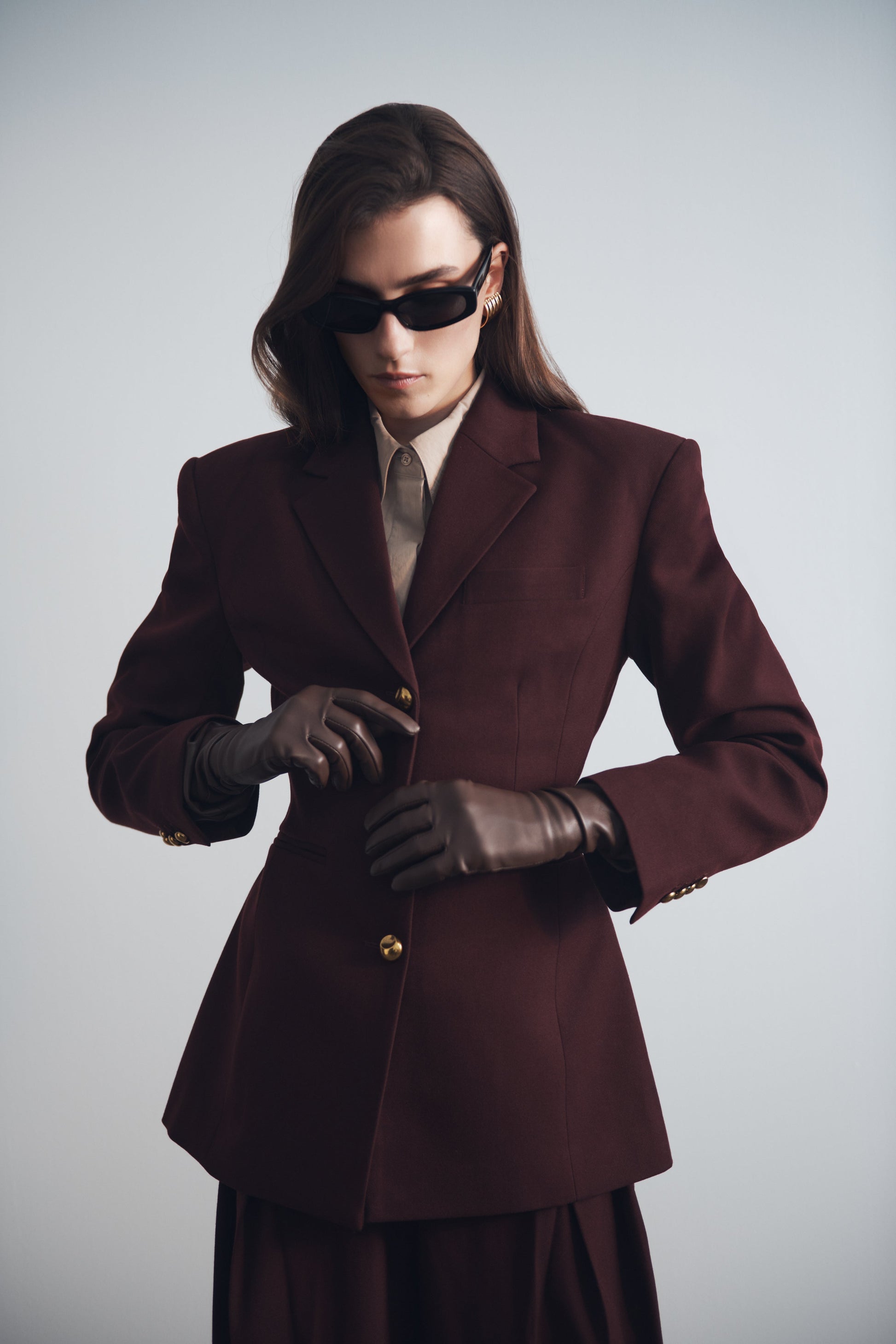 Bellamy Cinched Blazer - Mahogany #2