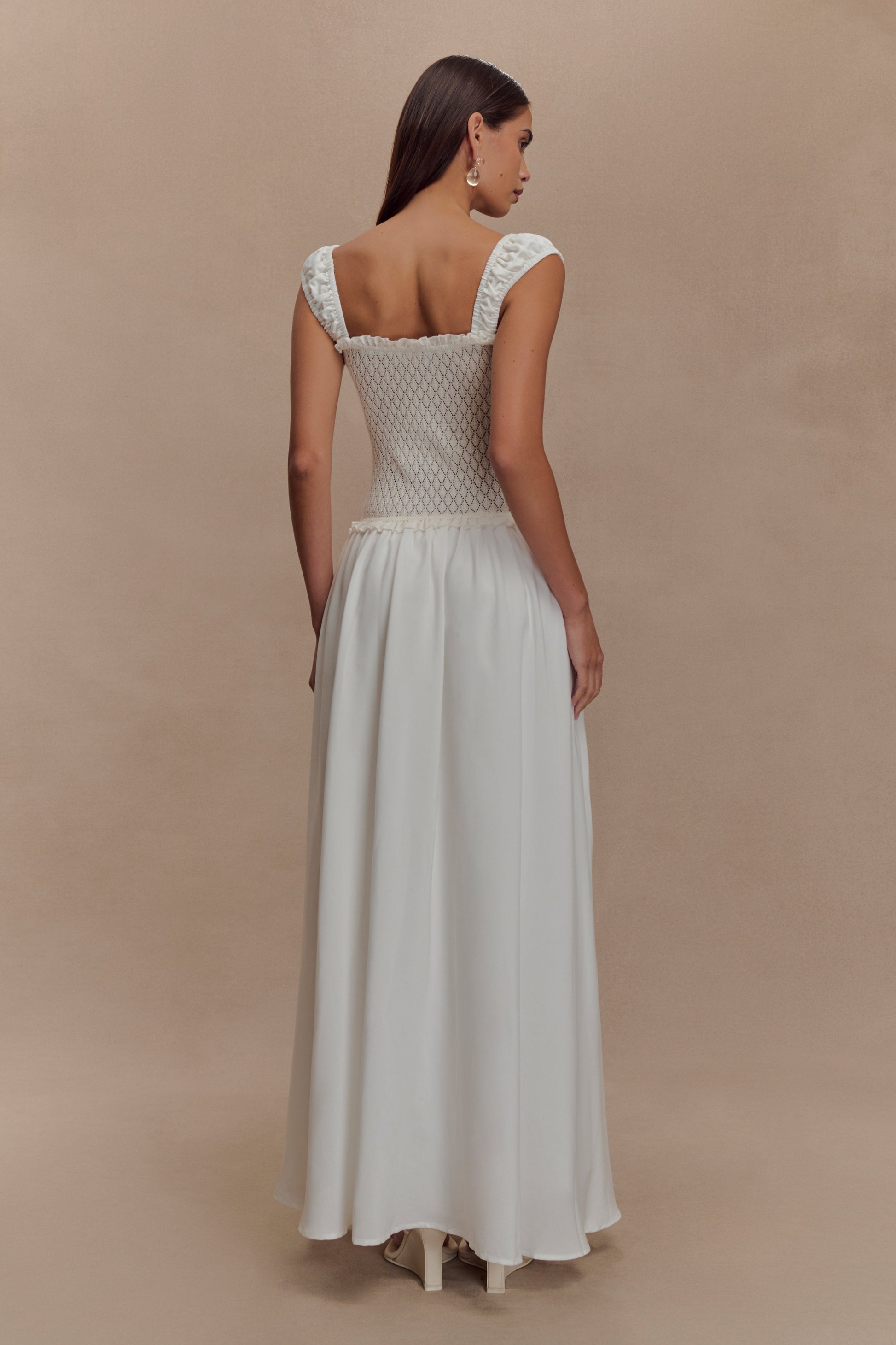Tahlia Pointelle Knit Midi Dress - White #2