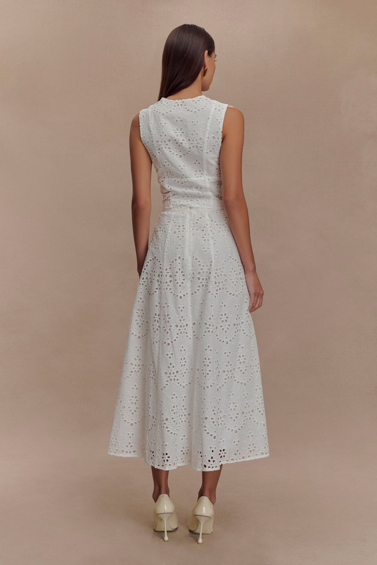 Arla Sleeveless Broderie Top - White #5