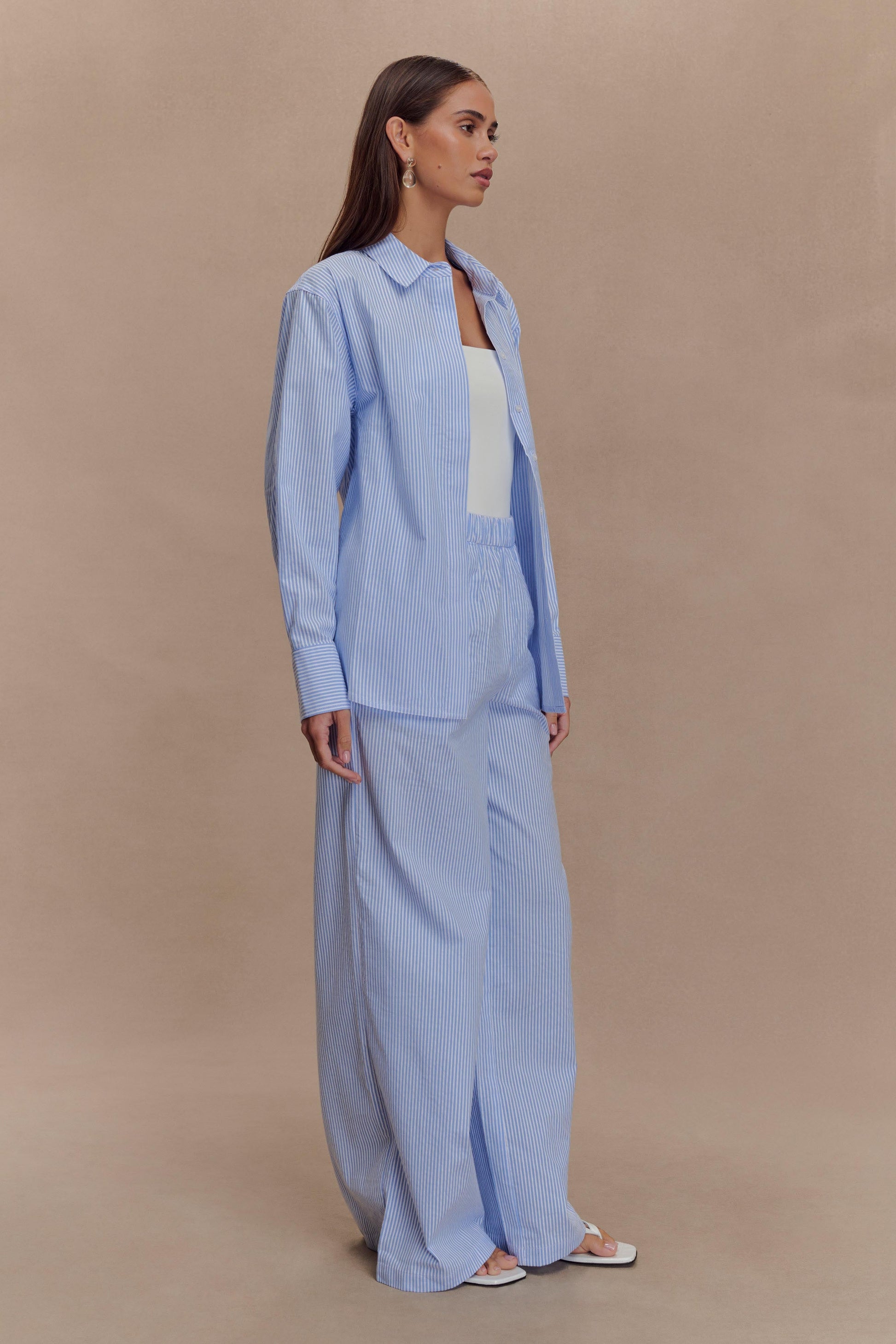 Hansen Wide Leg Pants - Blue Pinstripe #5