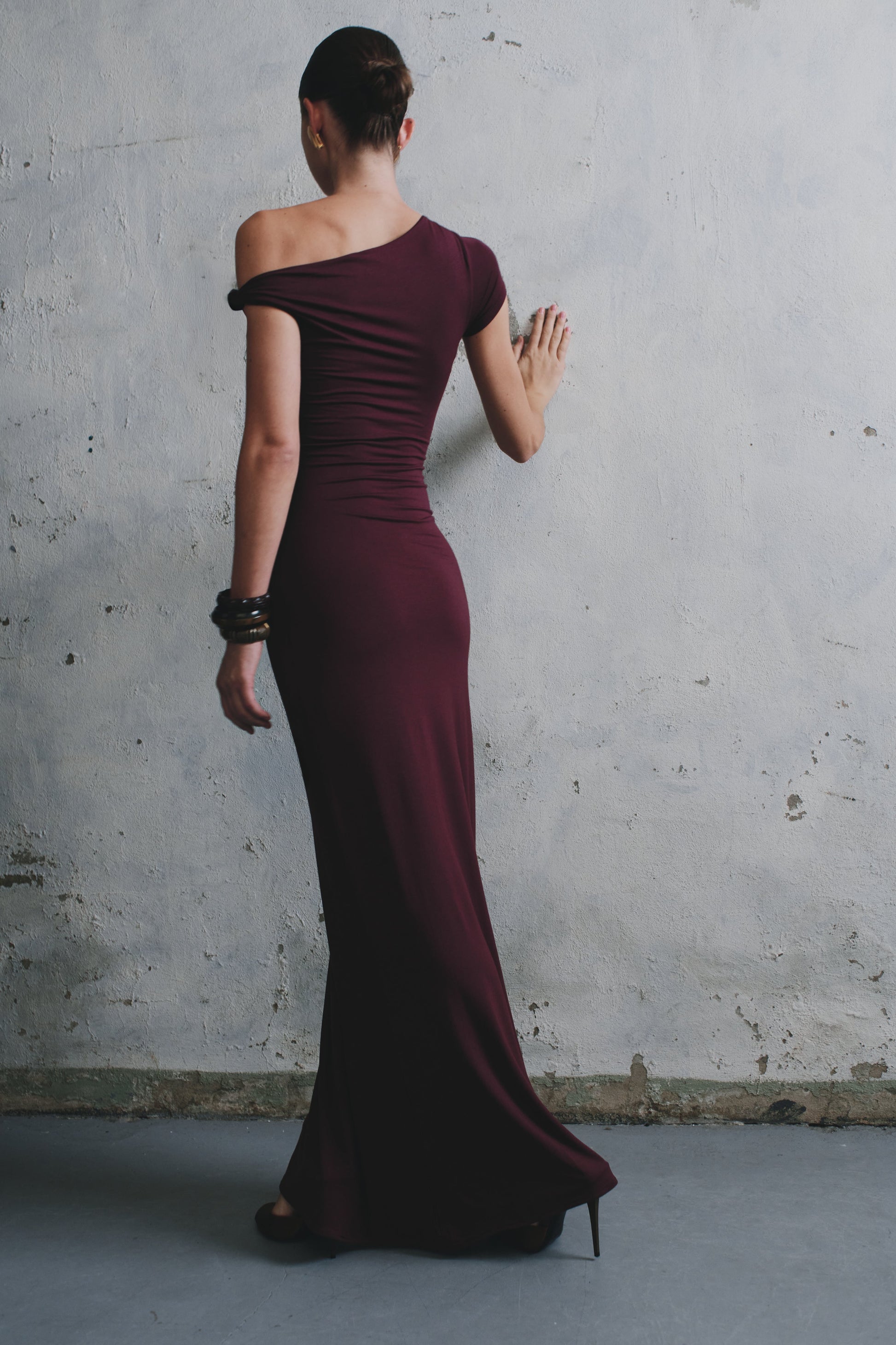 Tamsin Short Sleeve Modal Maxi Dress - Mahogany #2