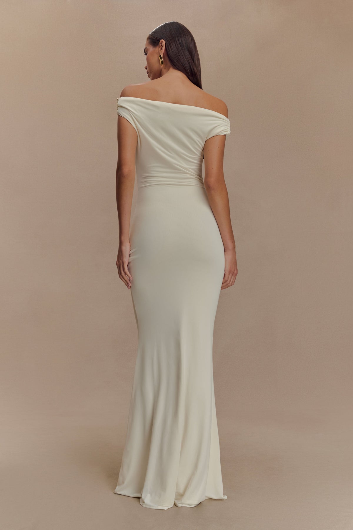 Kinsley Slinky Maxi Dress With Hardware - Ivory #2
