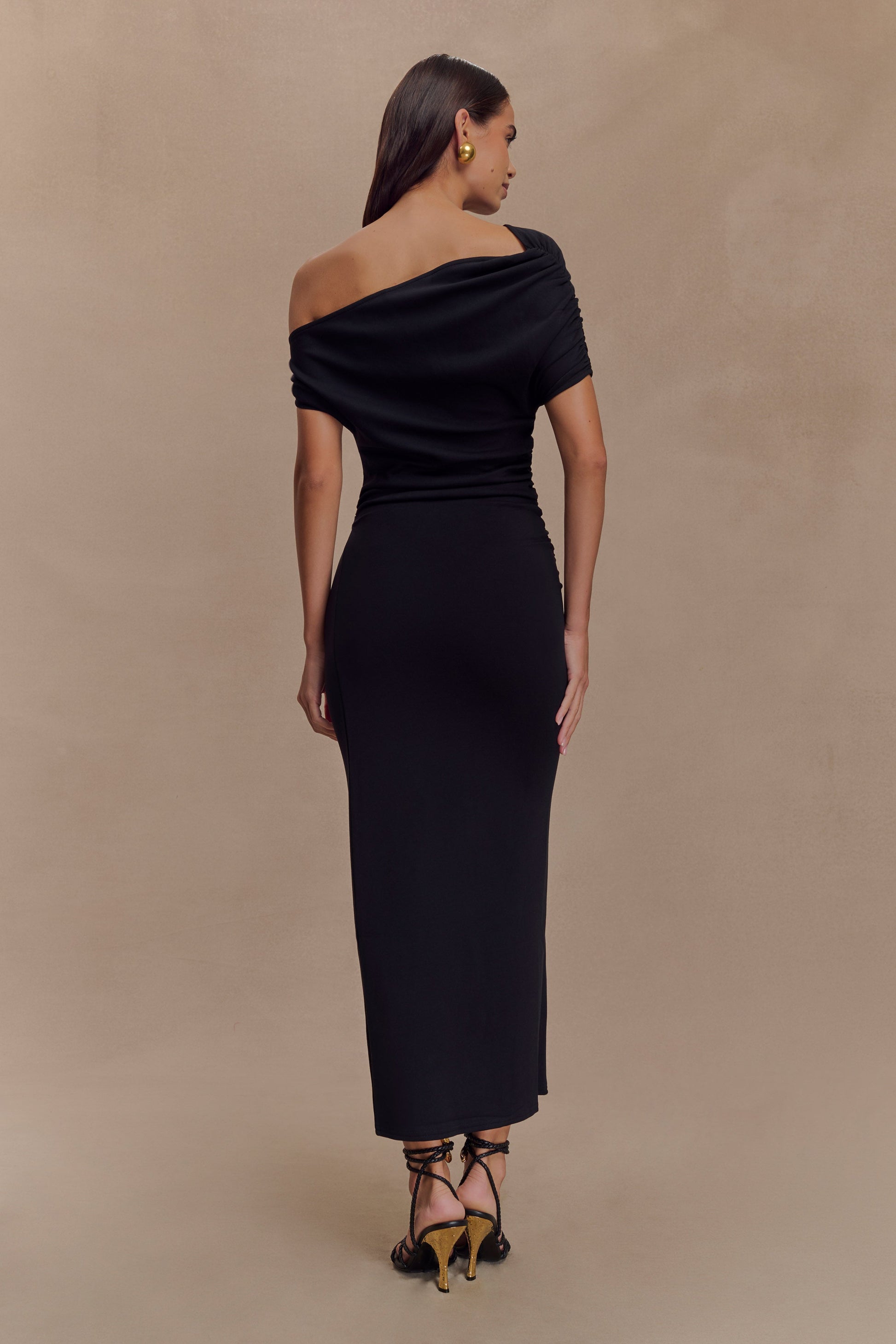 Kendra Scuba Jersey Midi Dress With Hardware - Black #2