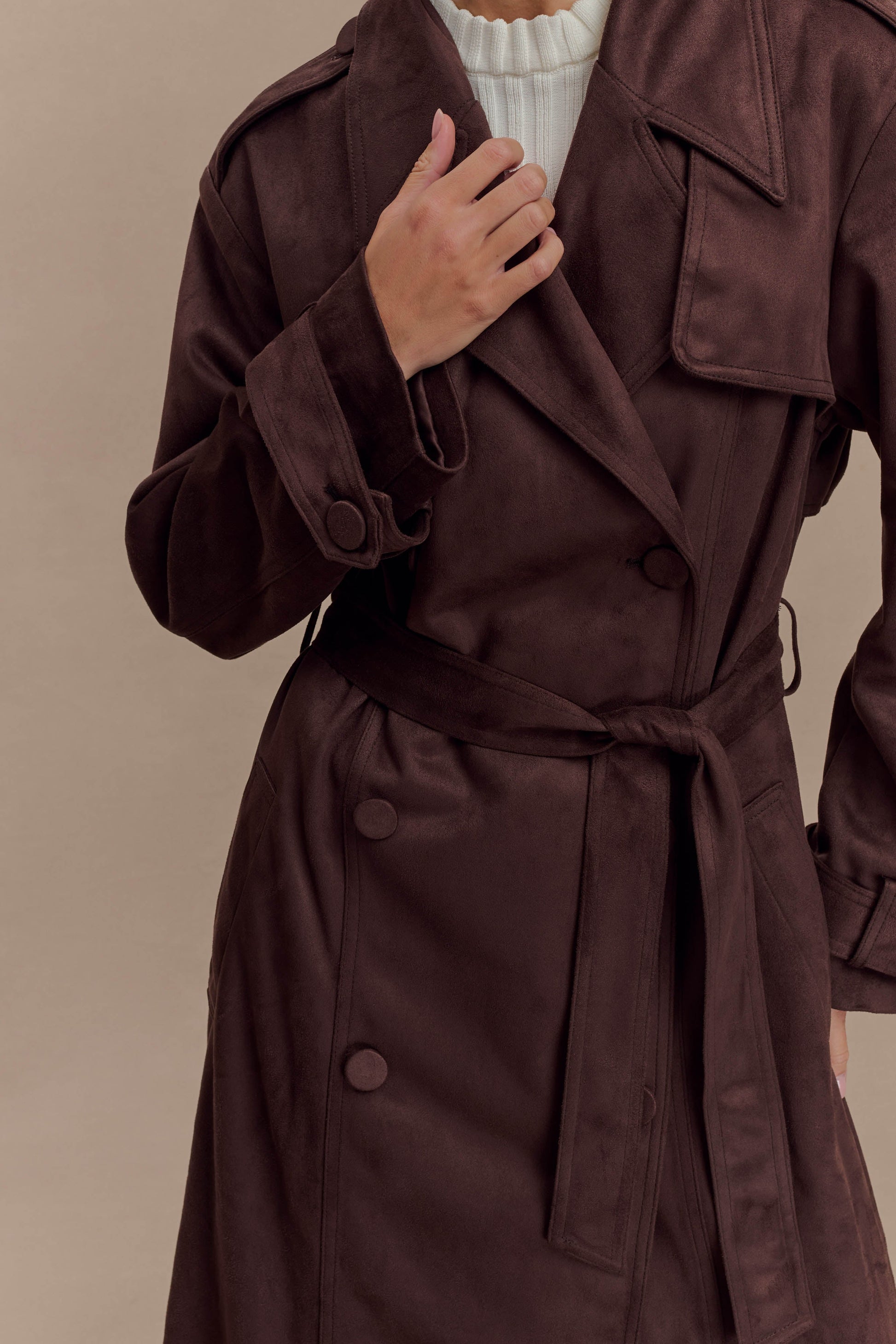 Marc Faux Suede Coat - Cocoa Chocolate #9