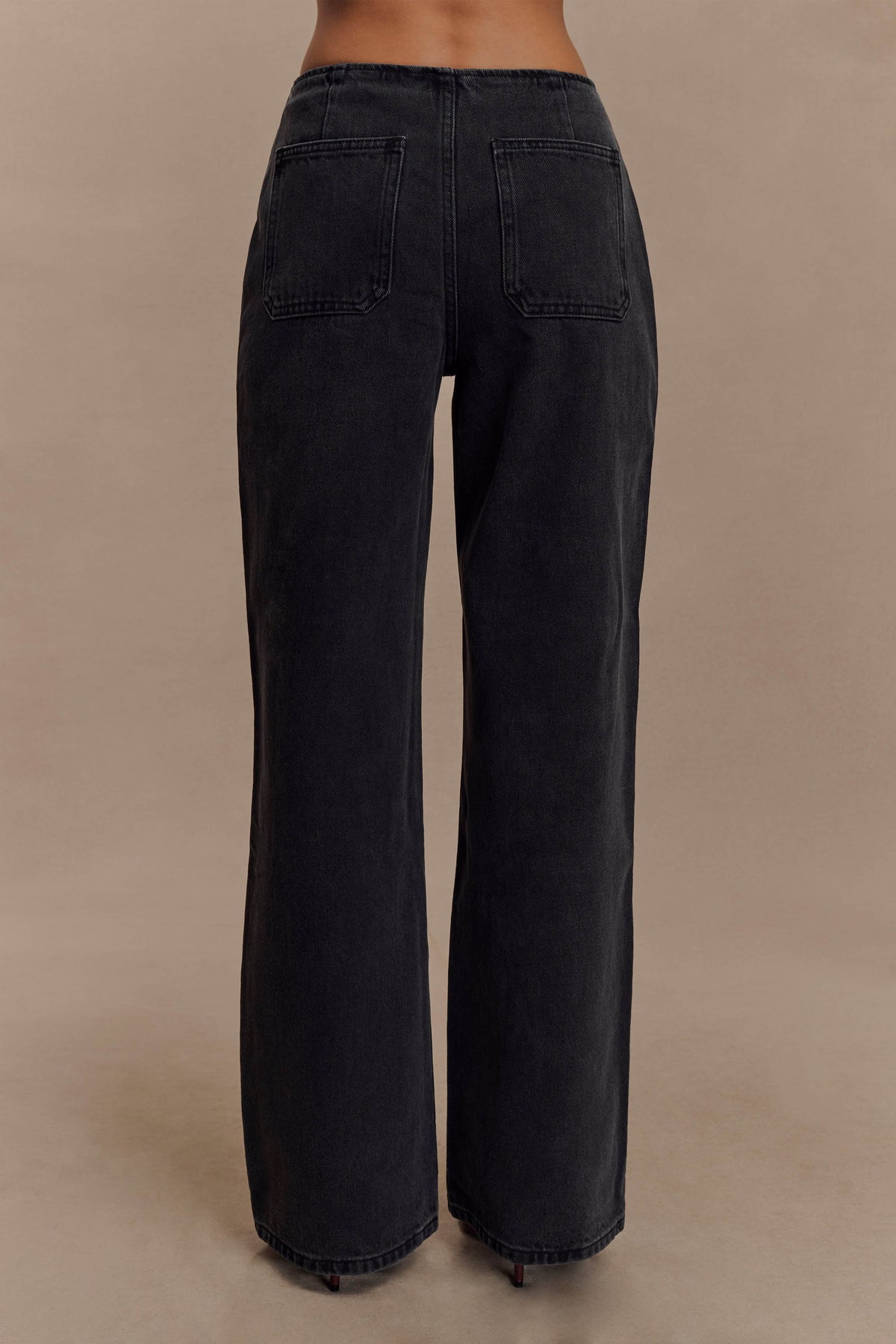 Caitlin Mid Rise Denim Jeans - Washed Black #2