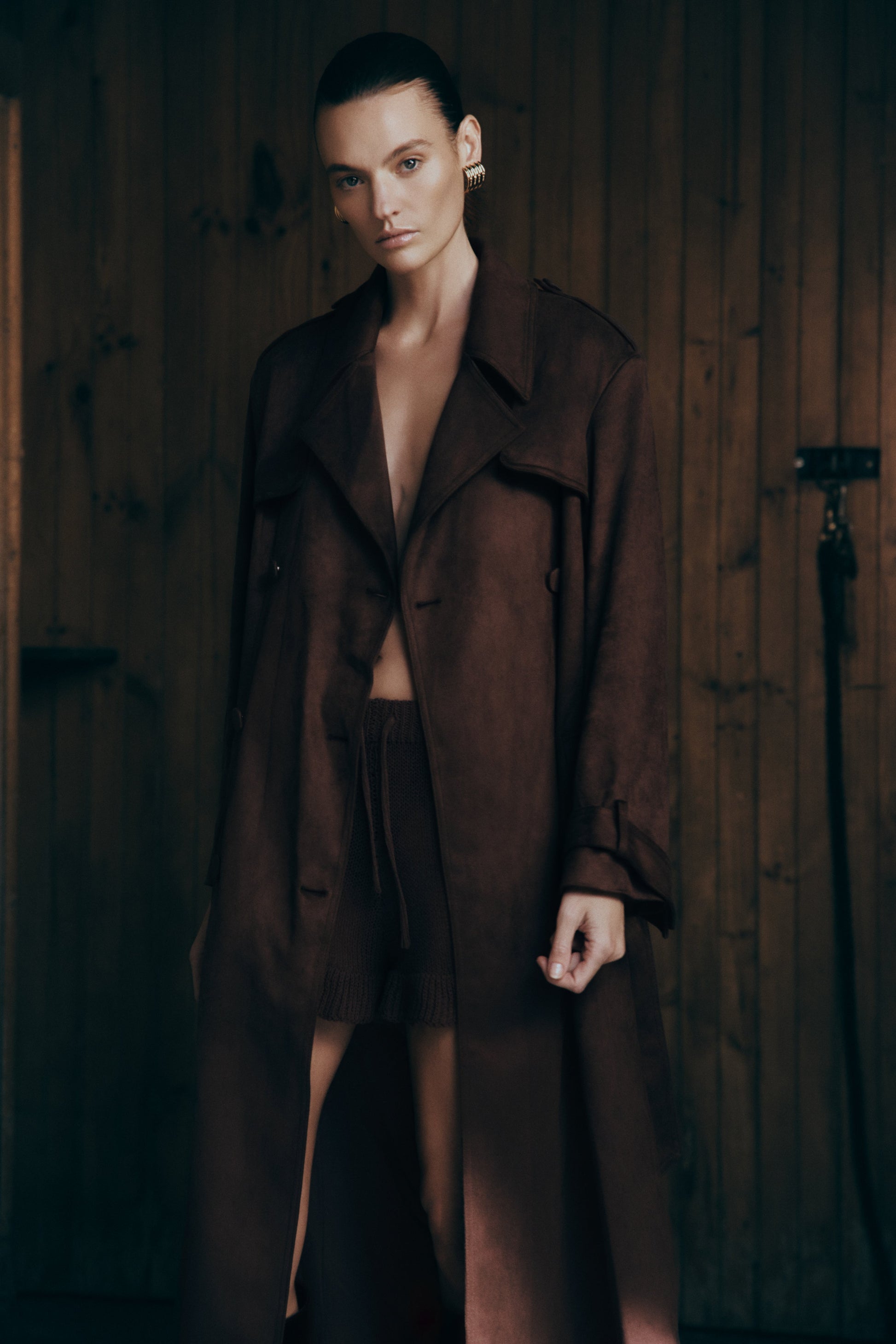 Marc Faux Suede Coat - Cocoa Chocolate #3