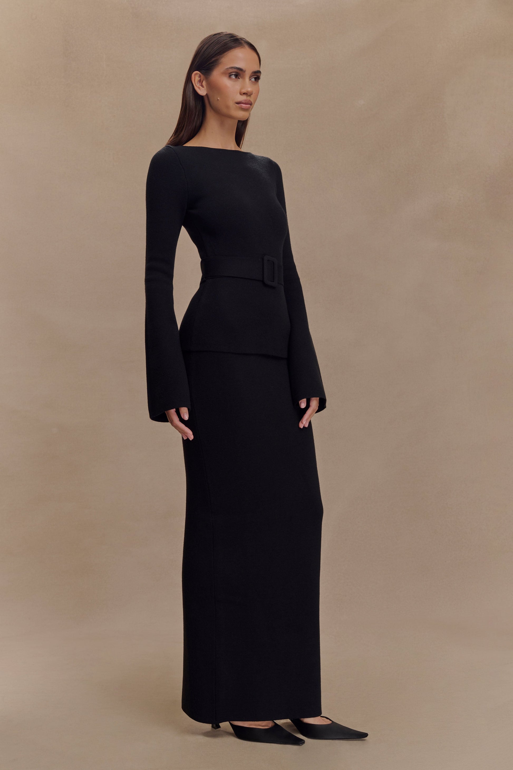 Kyle Knit Maxi Skirt - Black #5