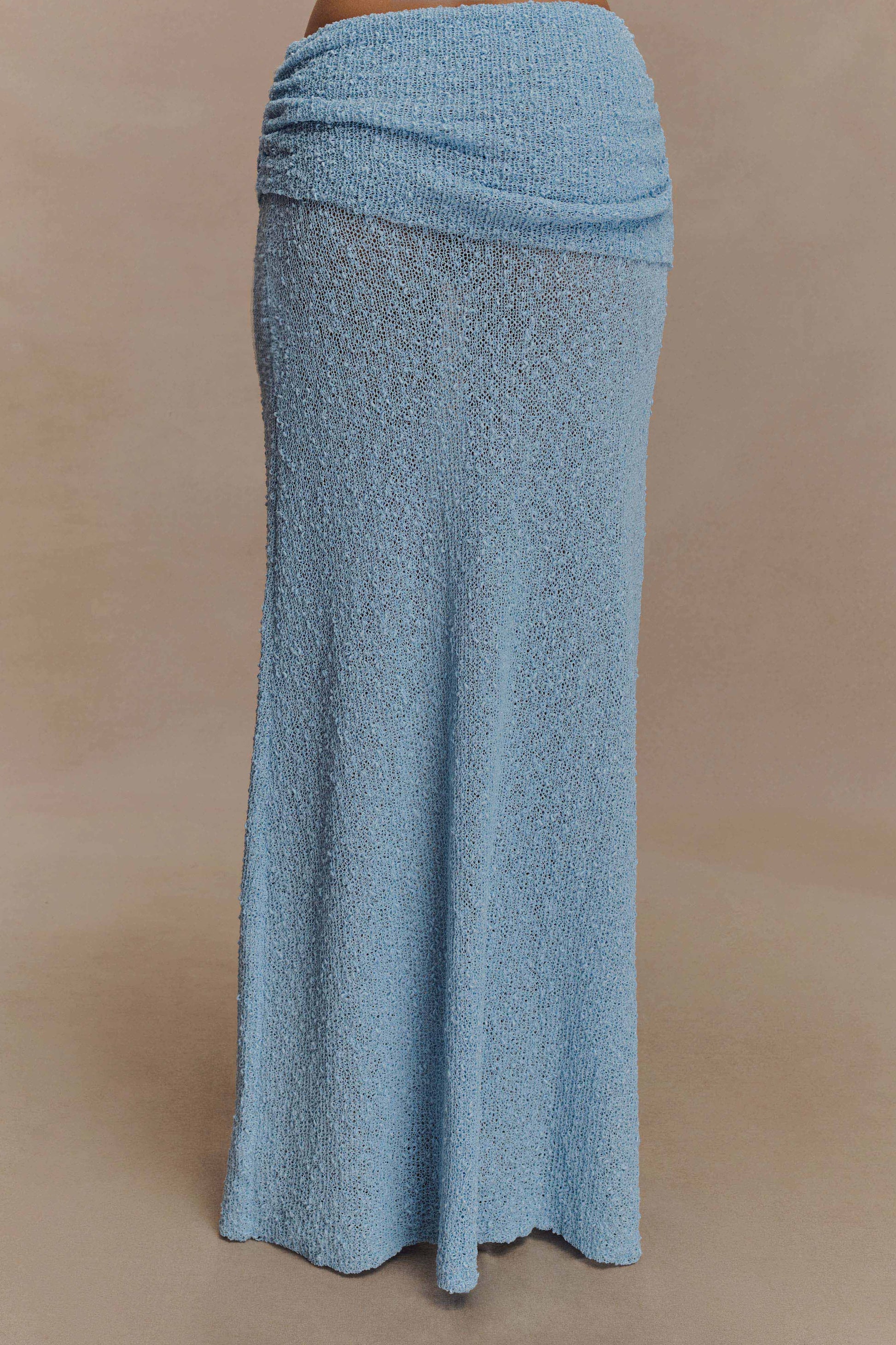 Petra Ruched Knit Maxi Skirt - Light Blue #6