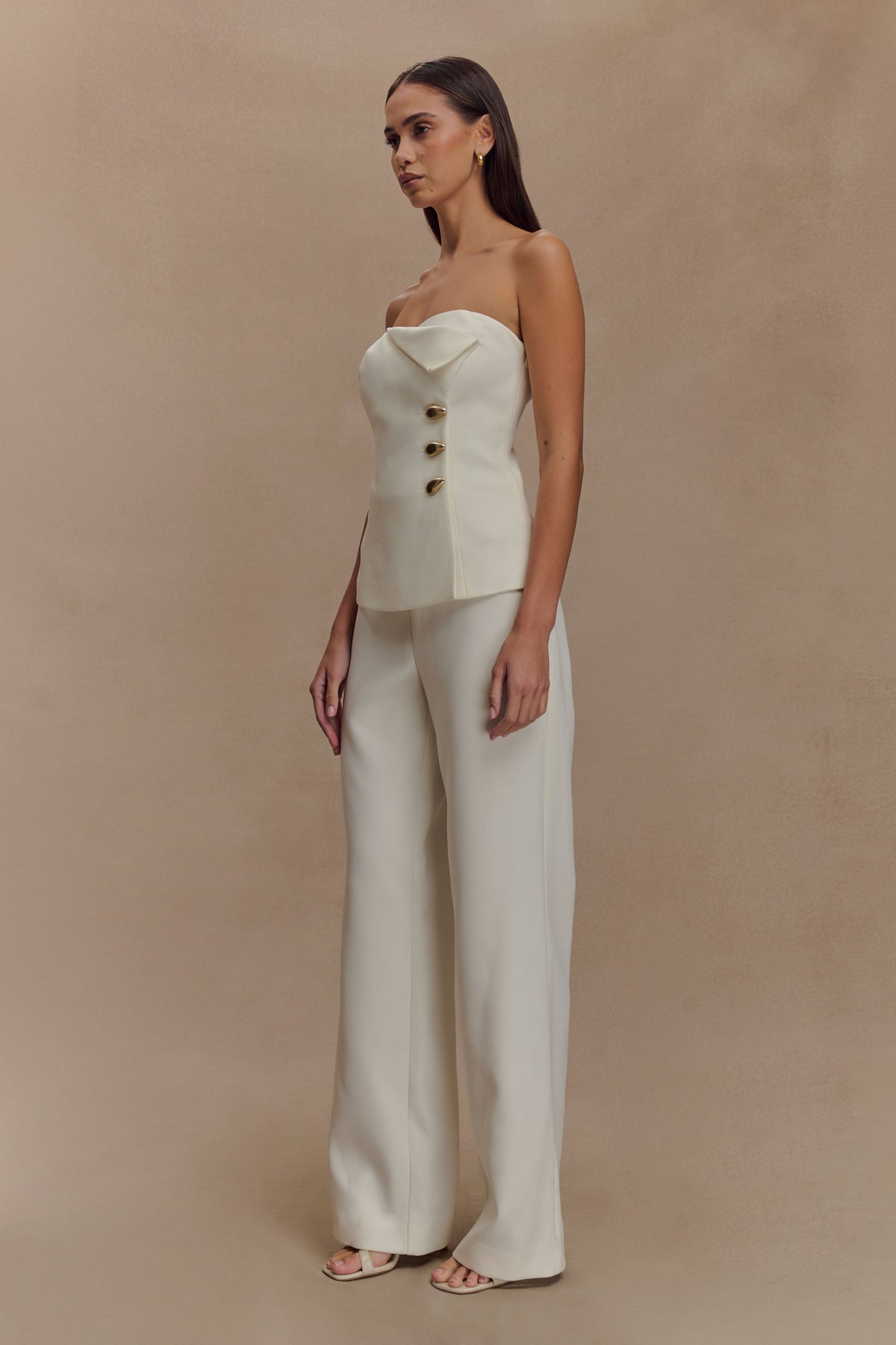 Lindie Straight Leg Suiting Pants - Ivory #2
