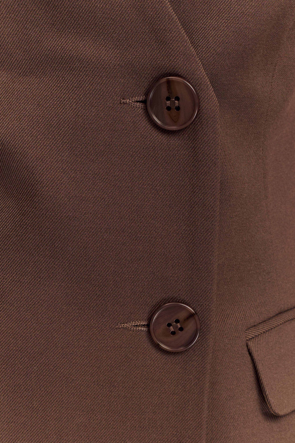 Penelope Suiting Sleeveless Blazer - Chocolate