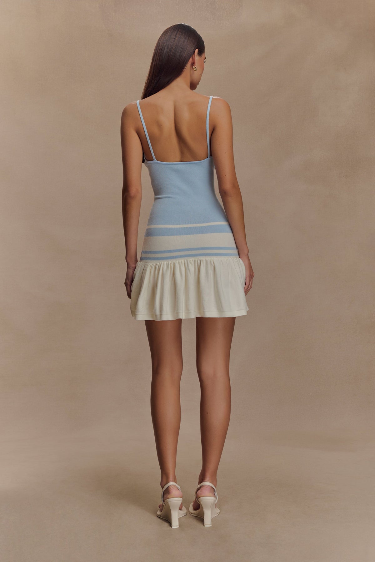 Ellison Contrast Knit Mini Dress - Blue/White #2