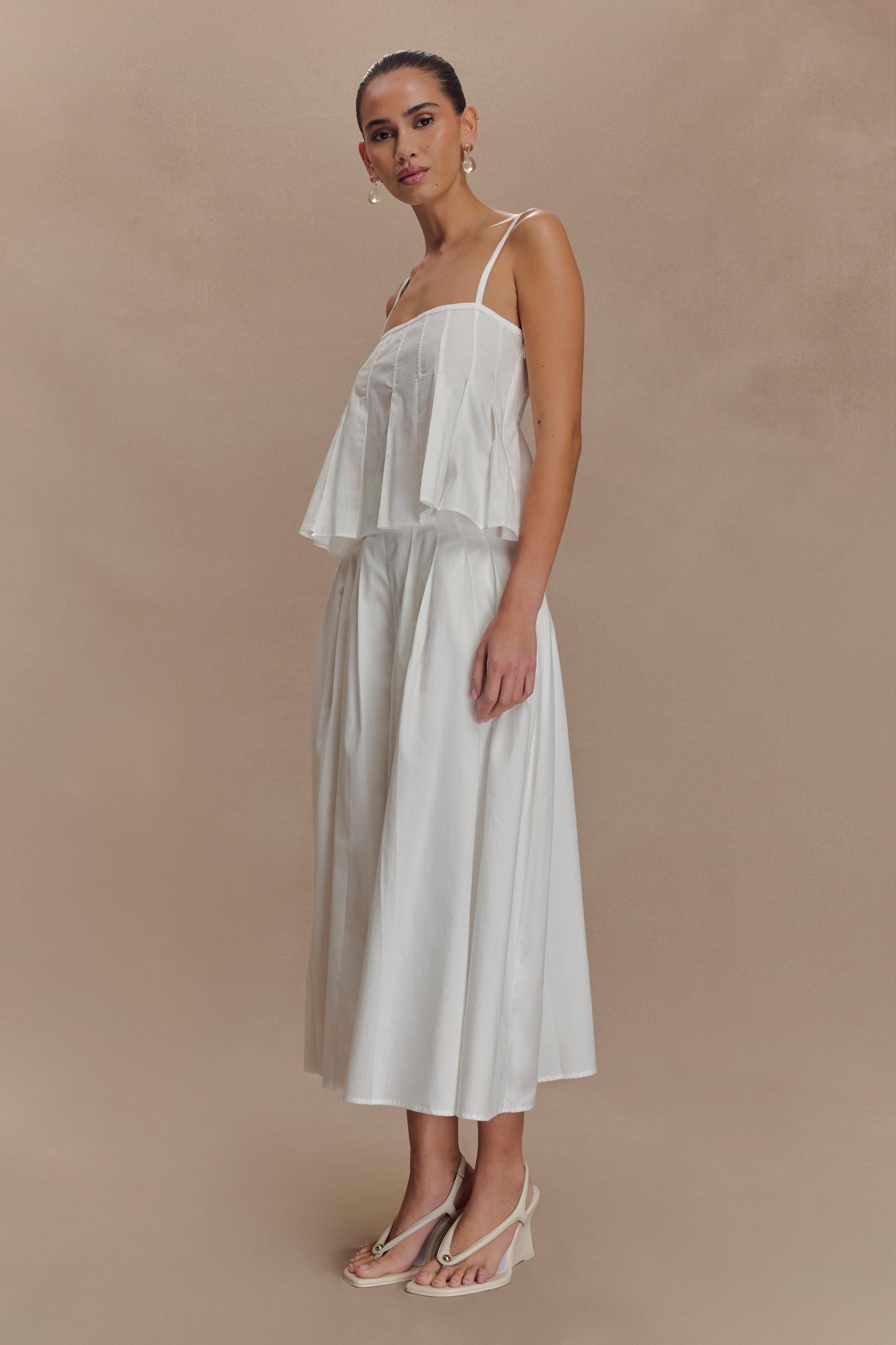 Mae A-Line Midi Skirt - White #6