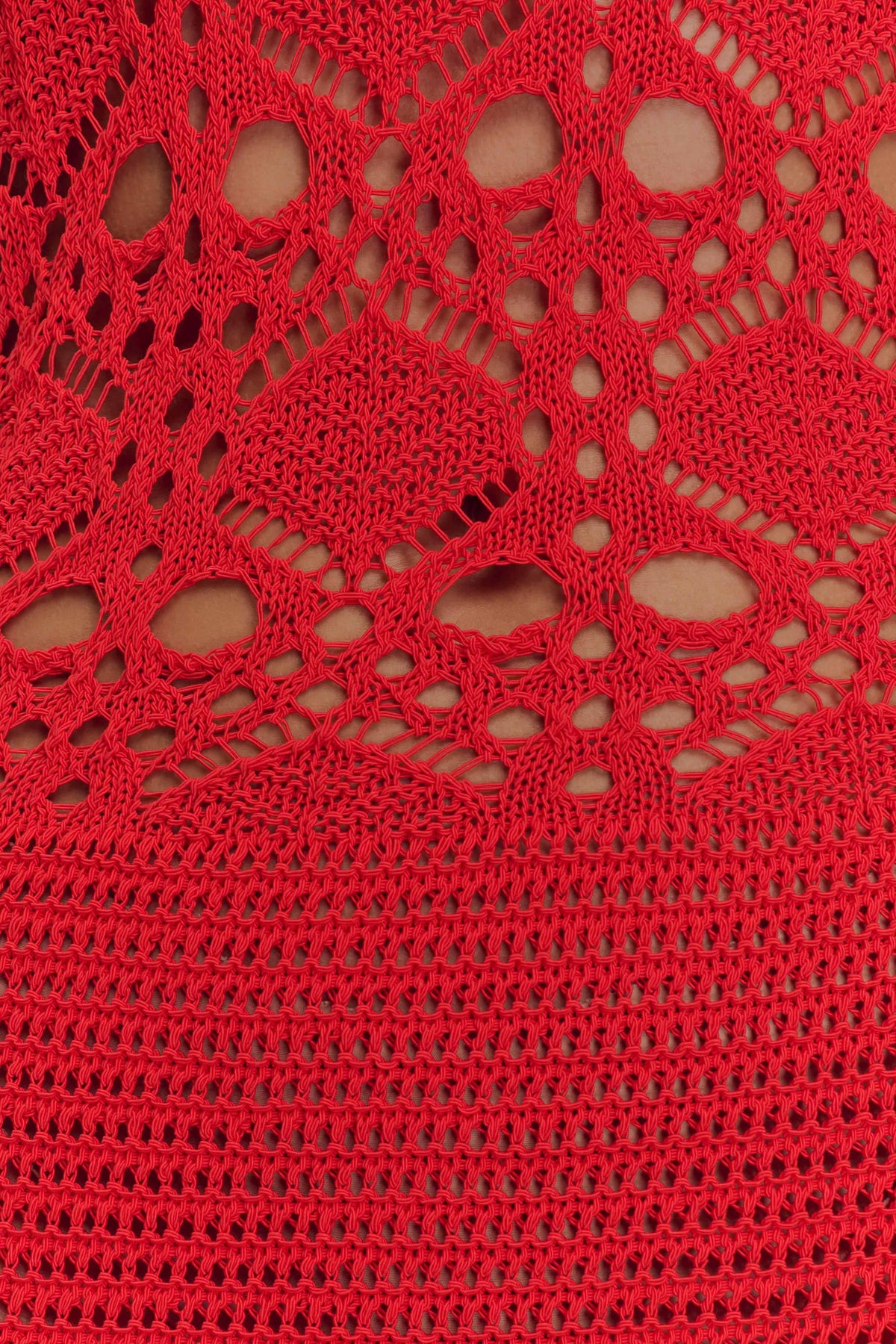 Solstice Off Shoulder Crochet Knit Maxi Dress - Blood Orange #5