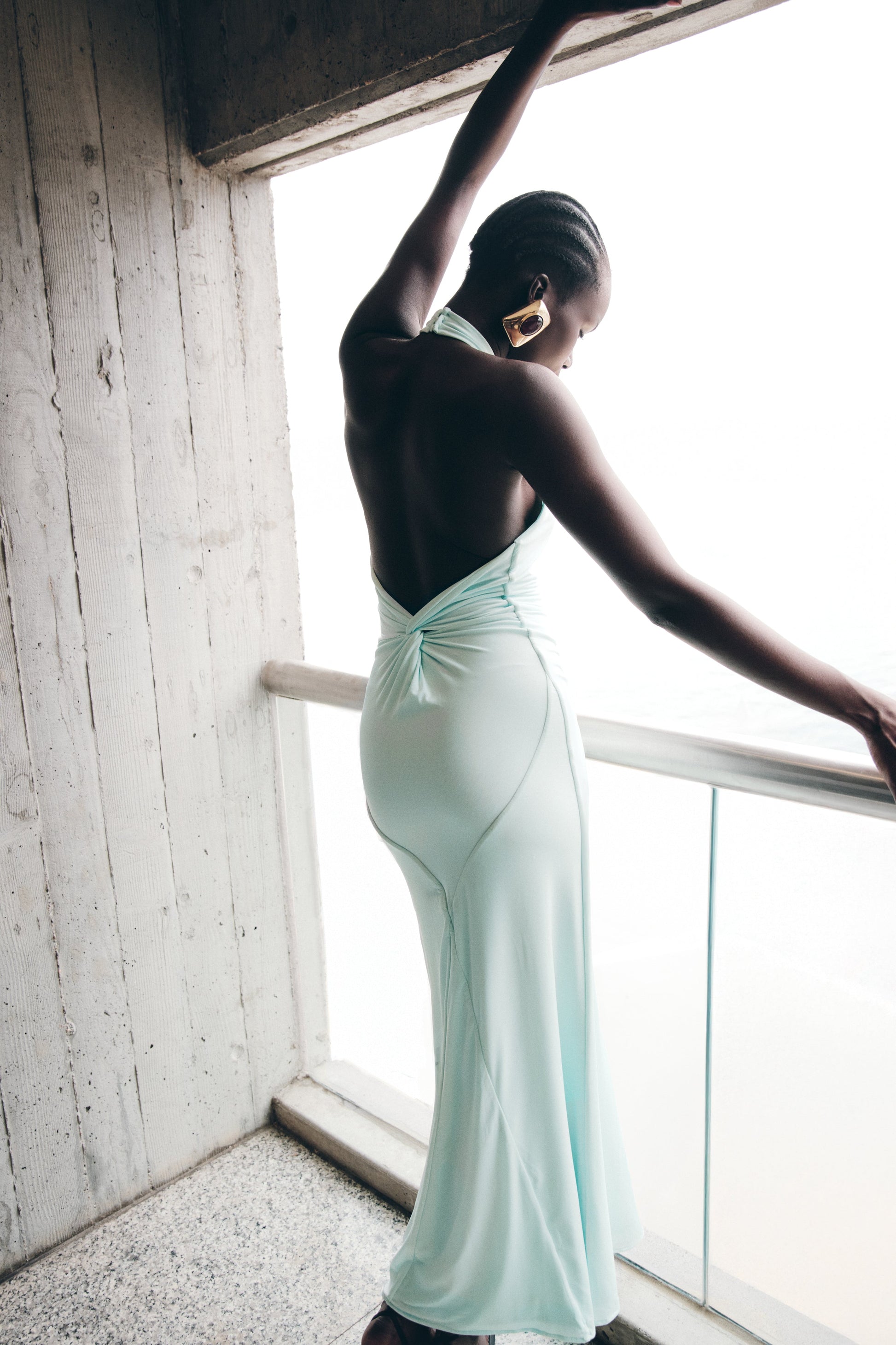 Elyna Slinky Halter Maxi Dress - Lagoon #3