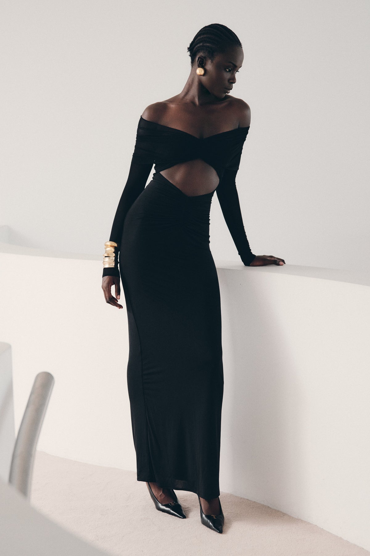 Rafaella Slinky And Mesh Maxi Dress - Black #7