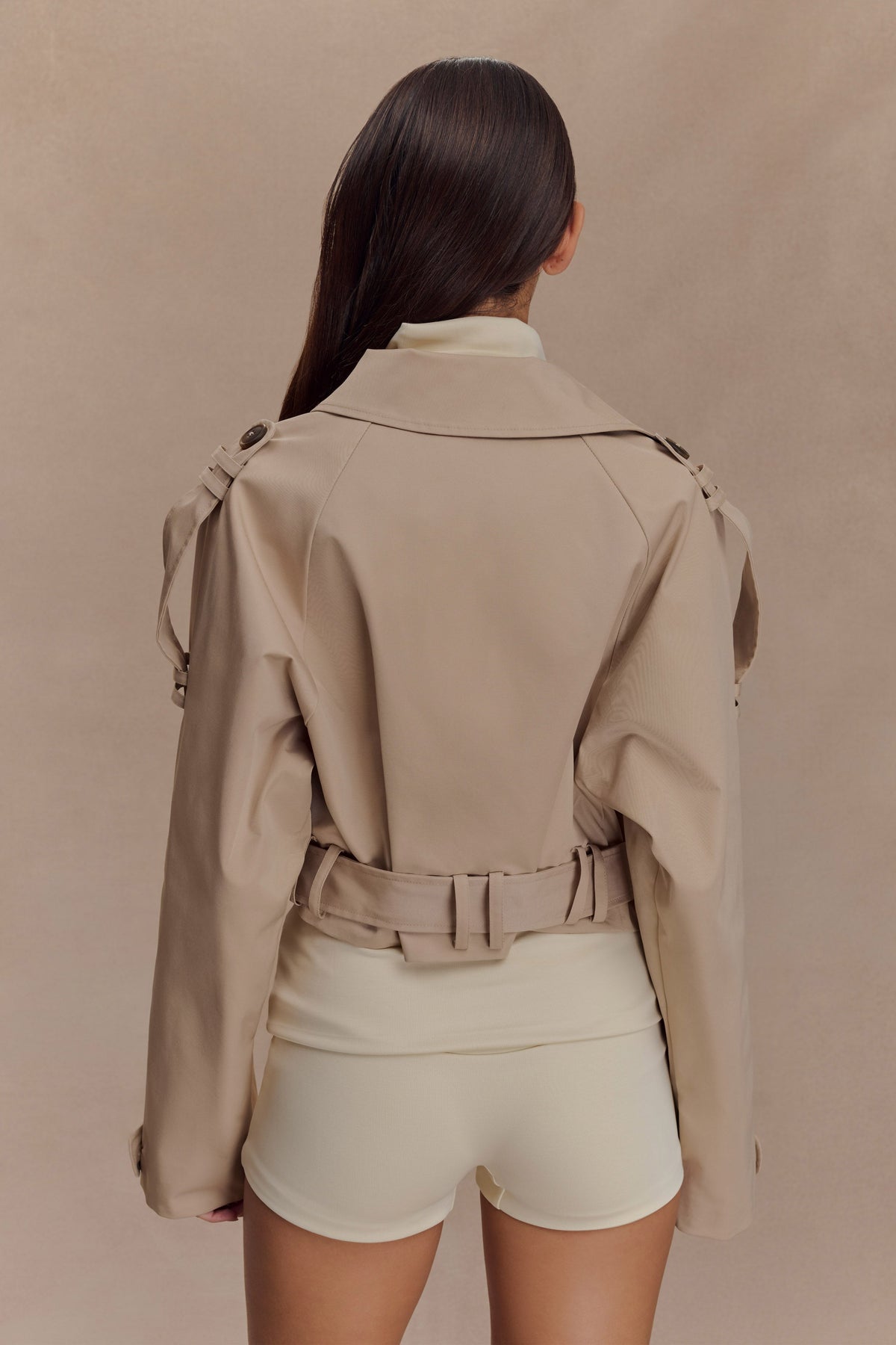 Frank Cropped Collared Jacket - Camel #3