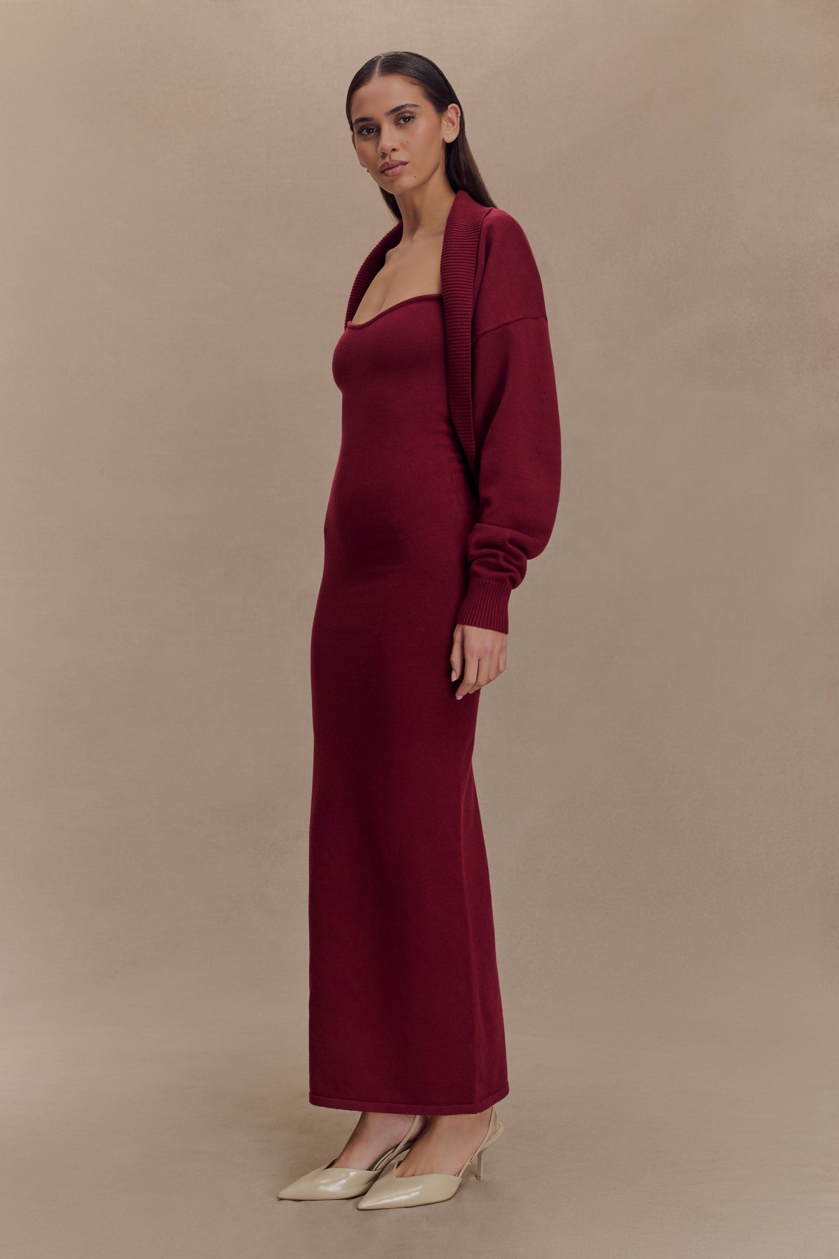 Kingston Knit Maxi Dress - Merlot #3
