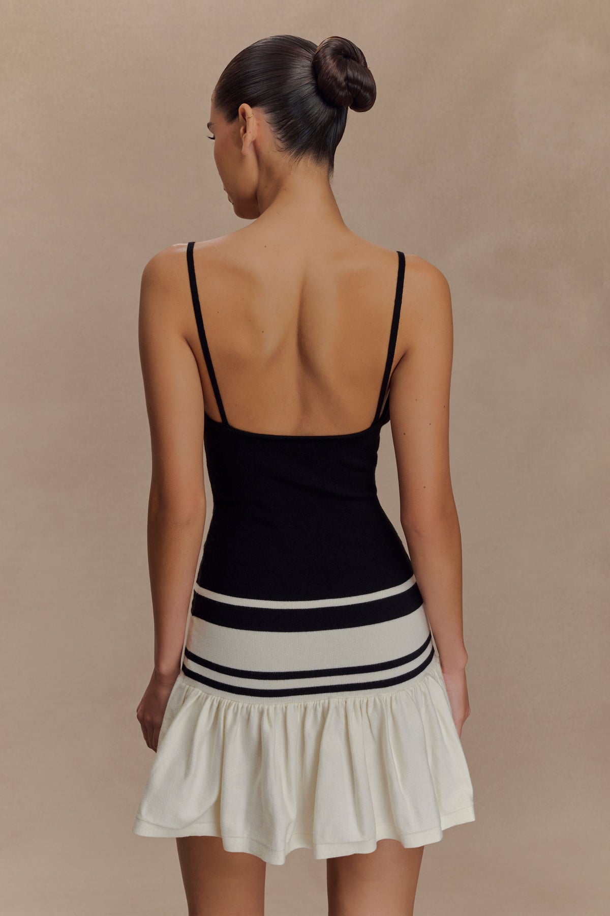 Ellison Contrast Knit Mini Dress - Black/White #2