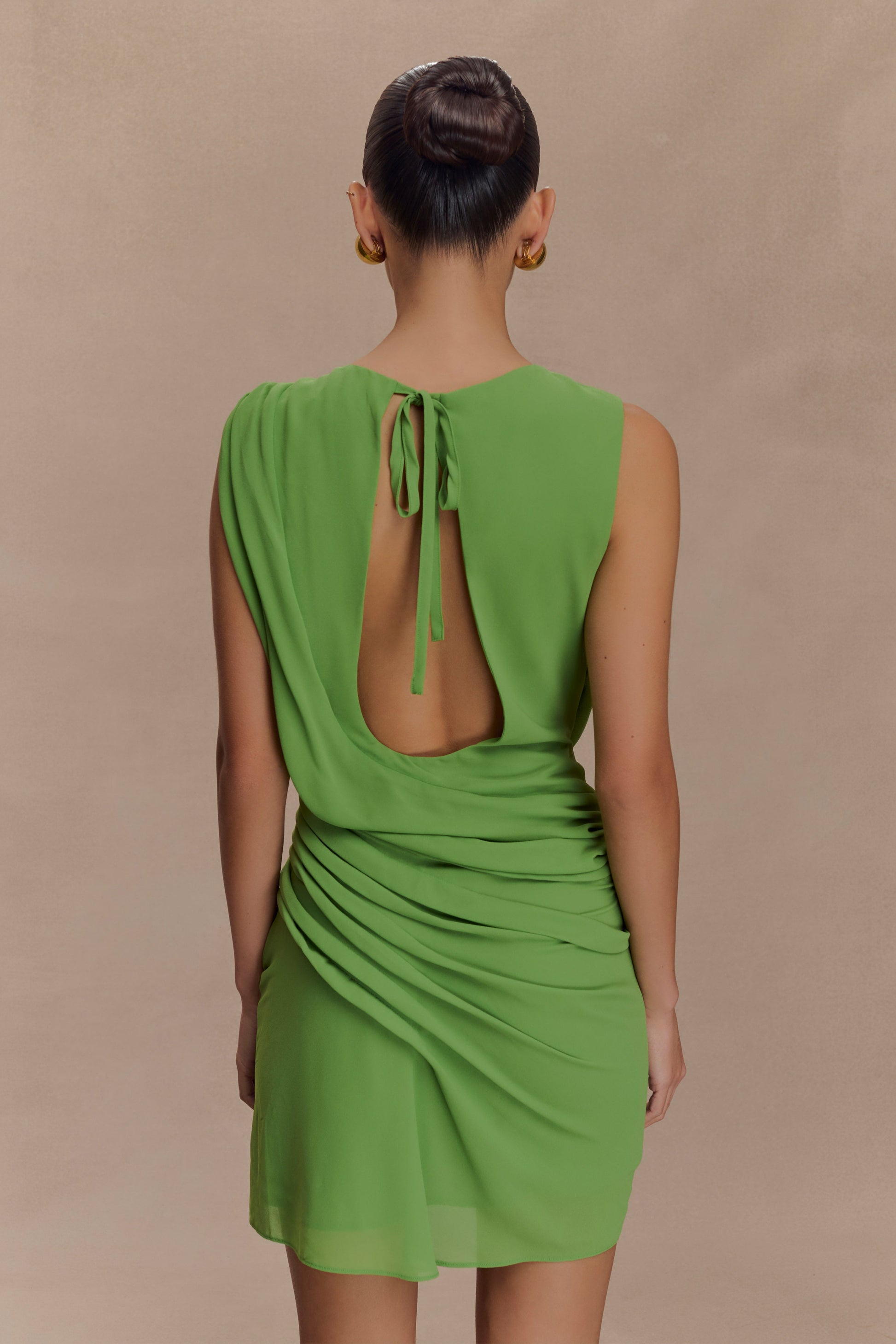 Oria Chiffon Mini Dress - Green #2