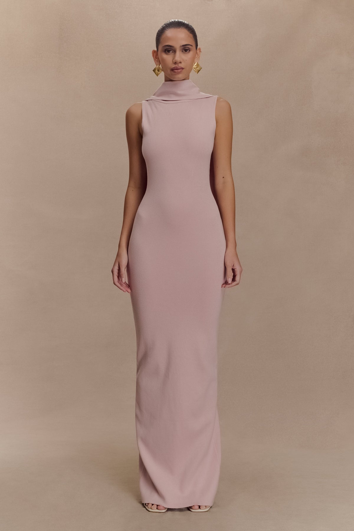 Darby Knit Scarf Maxi Dress - Pale Pink #5