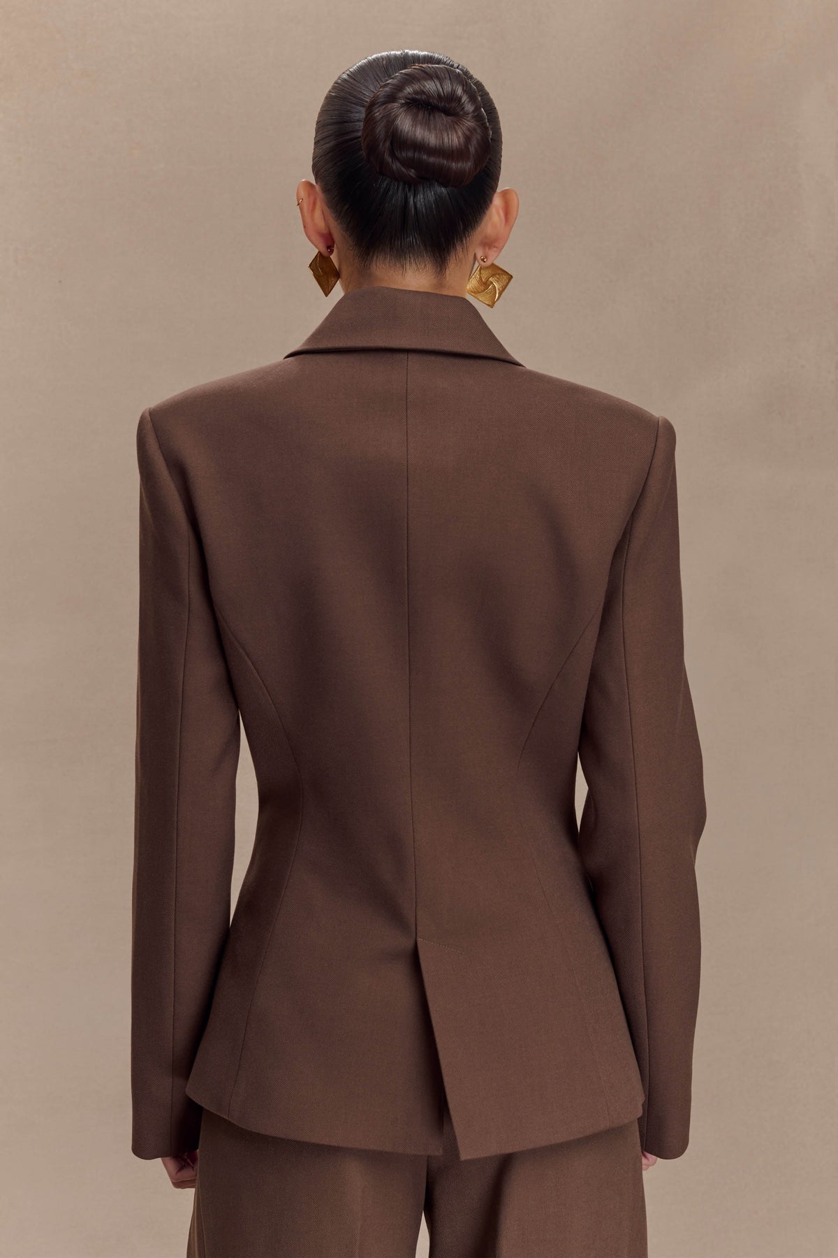 Max Cinched Waist Blazer - Chocolate #3