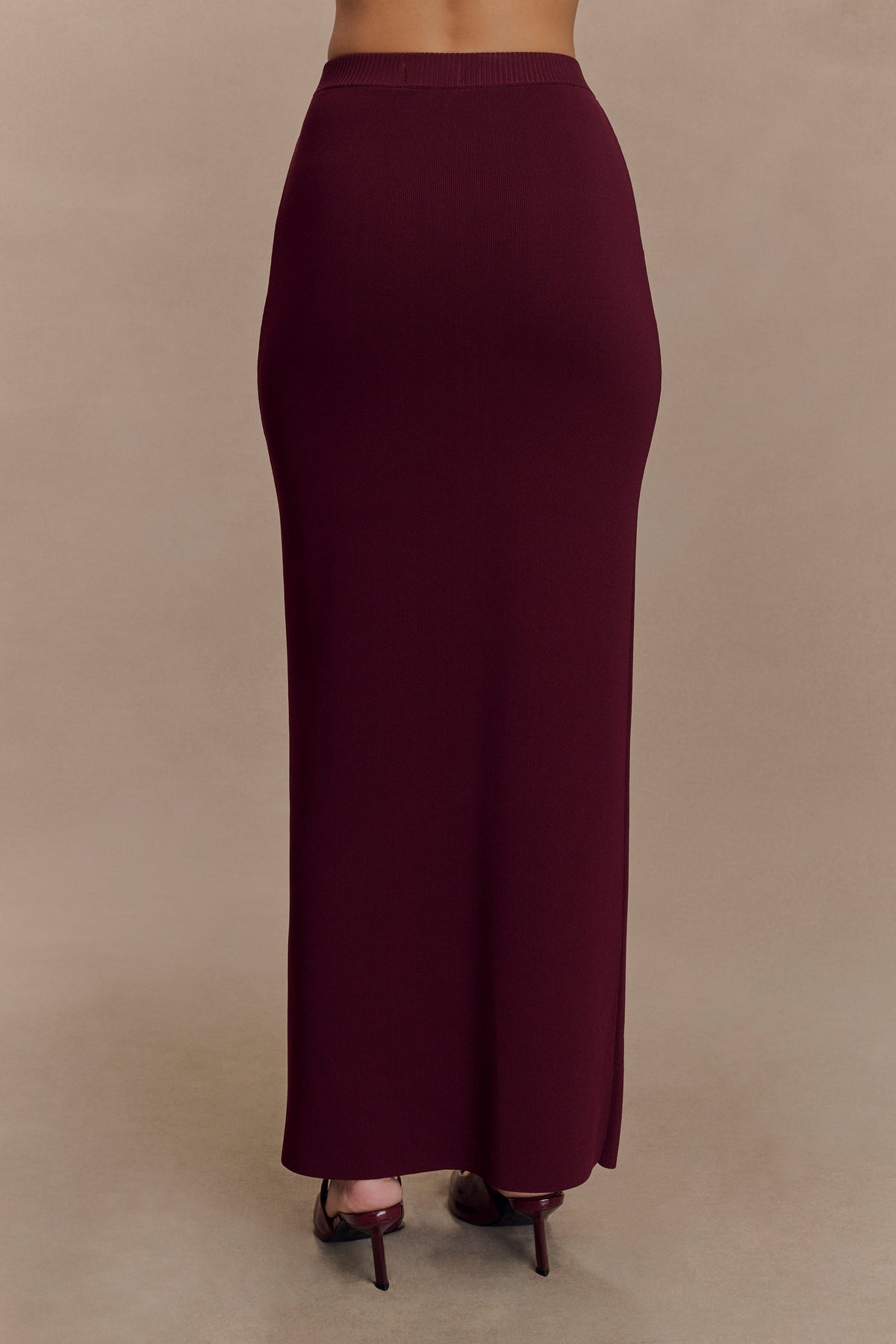 Francisca Mid Rise Knit Maxi Skirt - Merlot #3