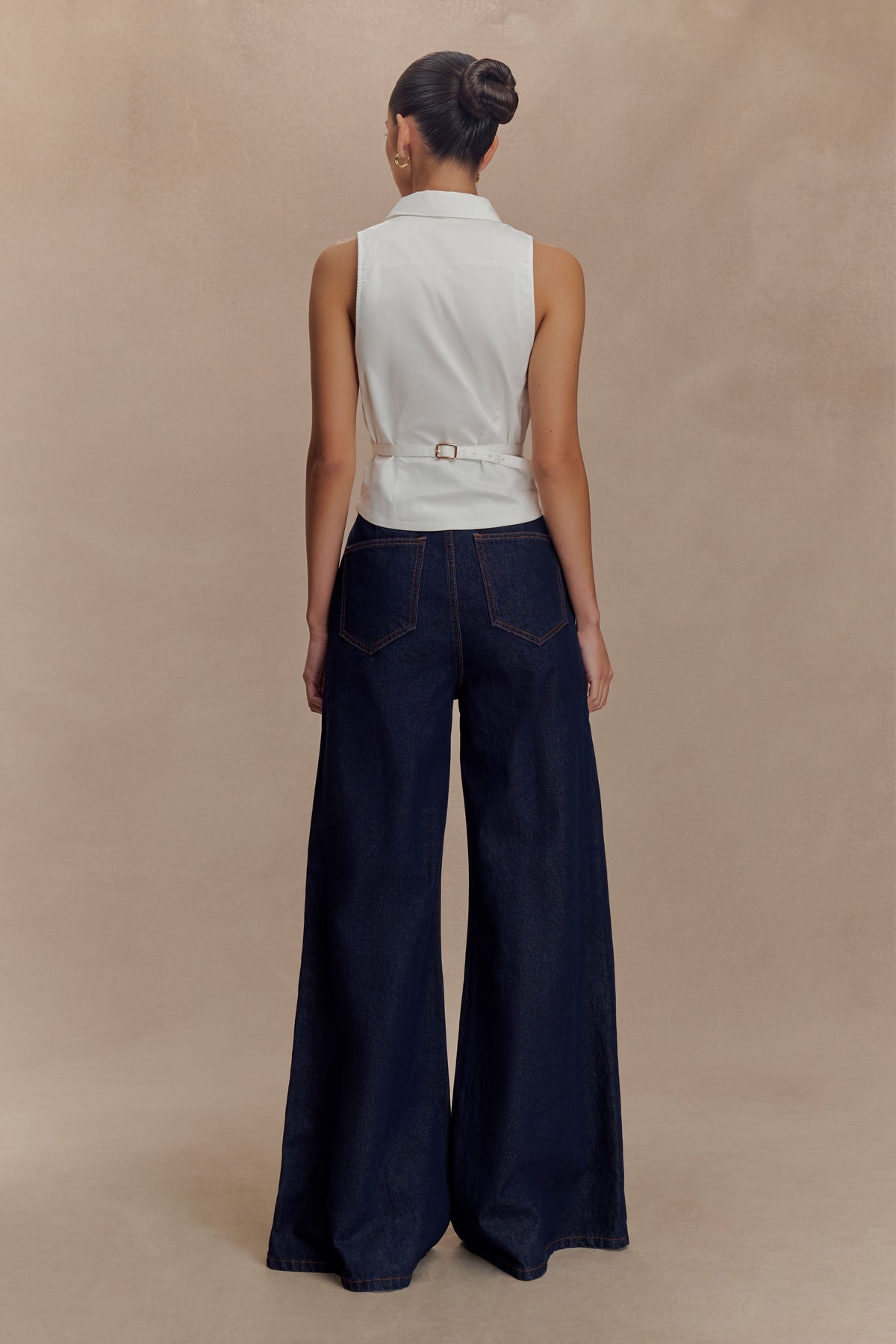 Selene Sleeveless Halter Shirt - White #5