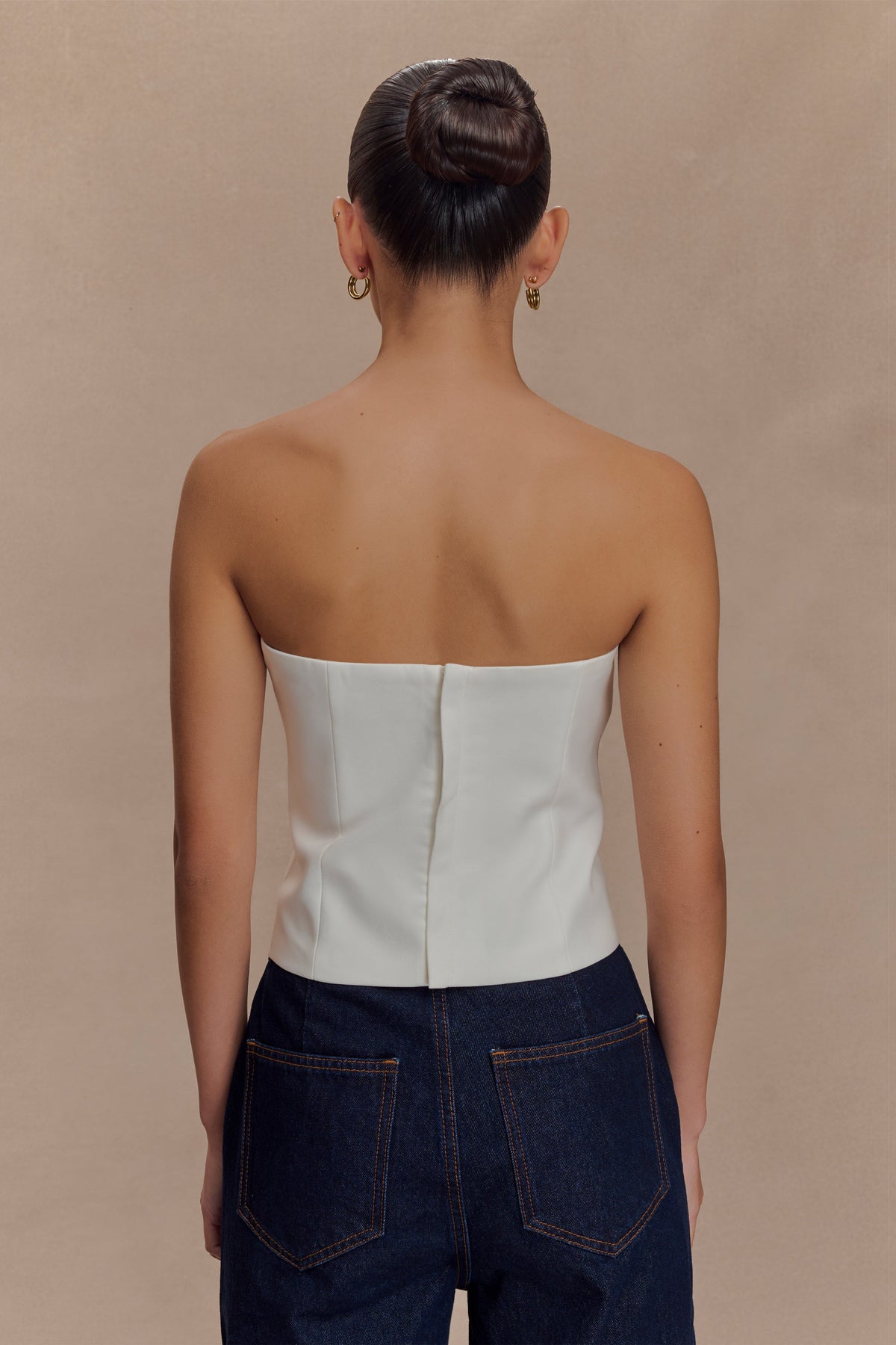 Zillah Strapless Cotton Top - White #2