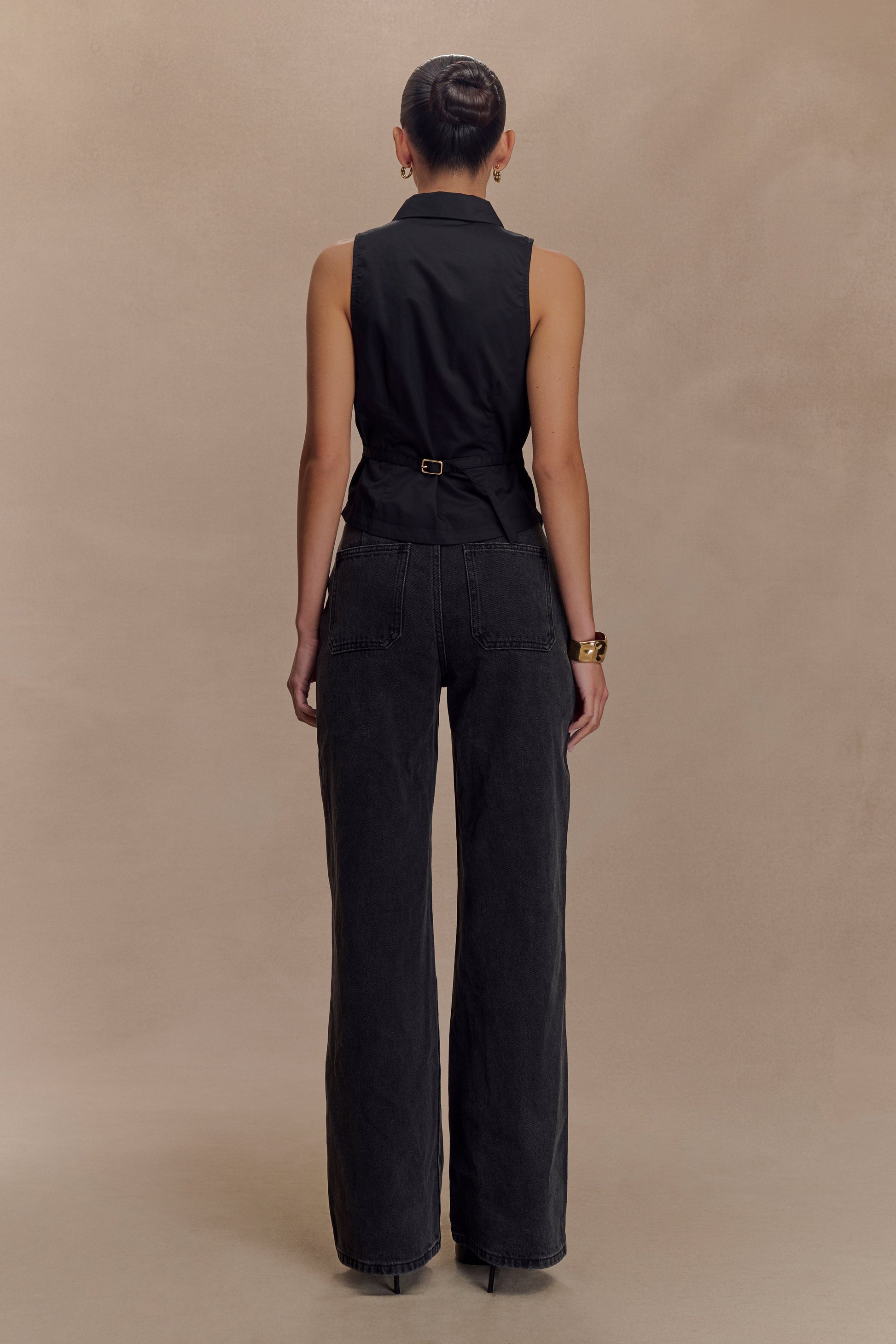Selene Sleeveless Halter Shirt - Black #5