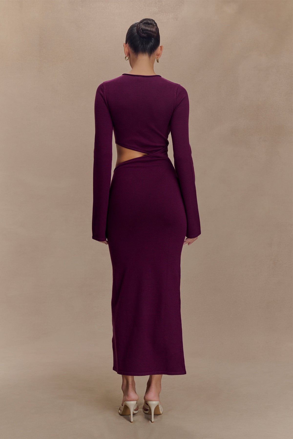 Azariah Long Sleeve Knit Midi Dress - Plum #2