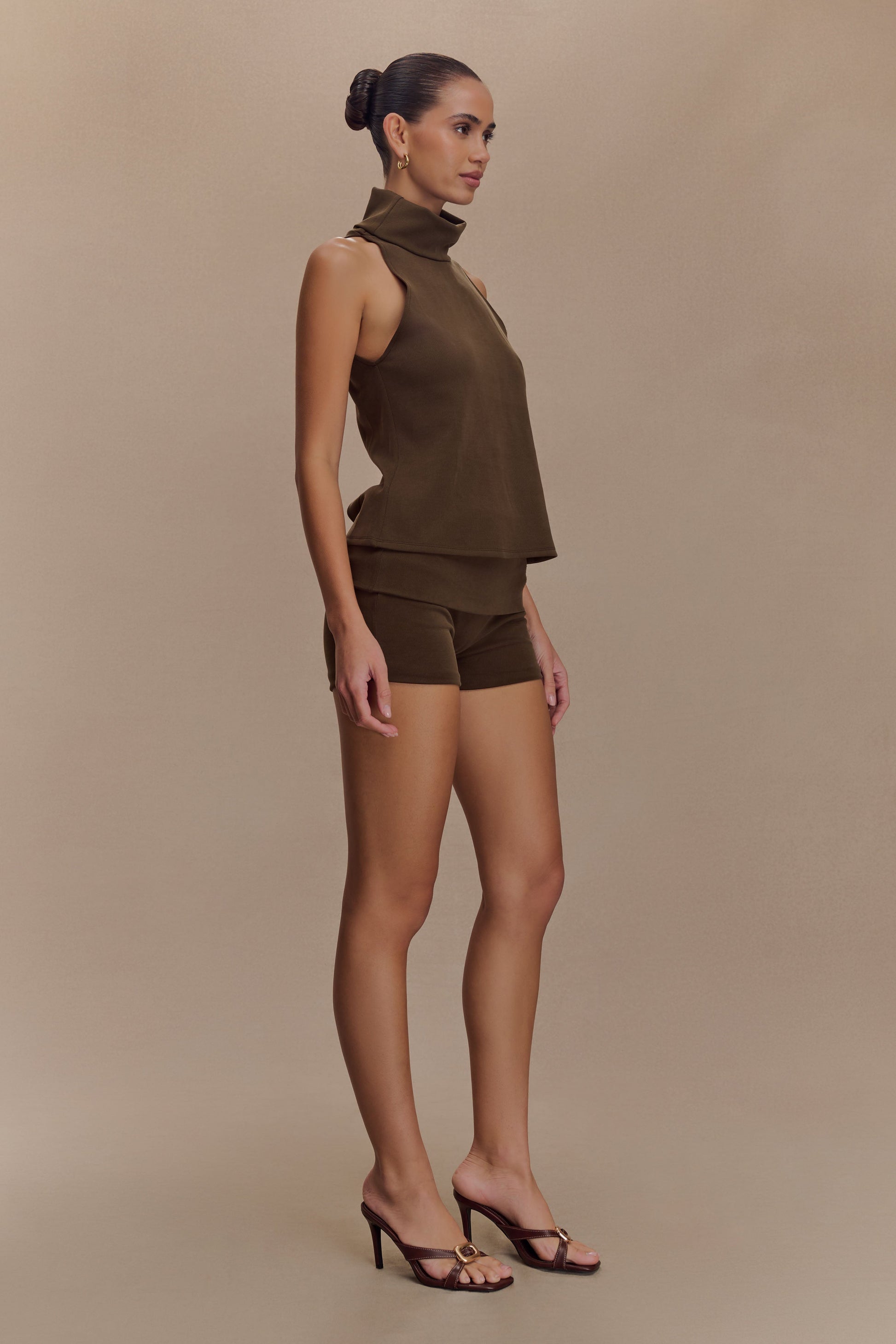 Birdie Fold Over Shorts - Chocolate #4