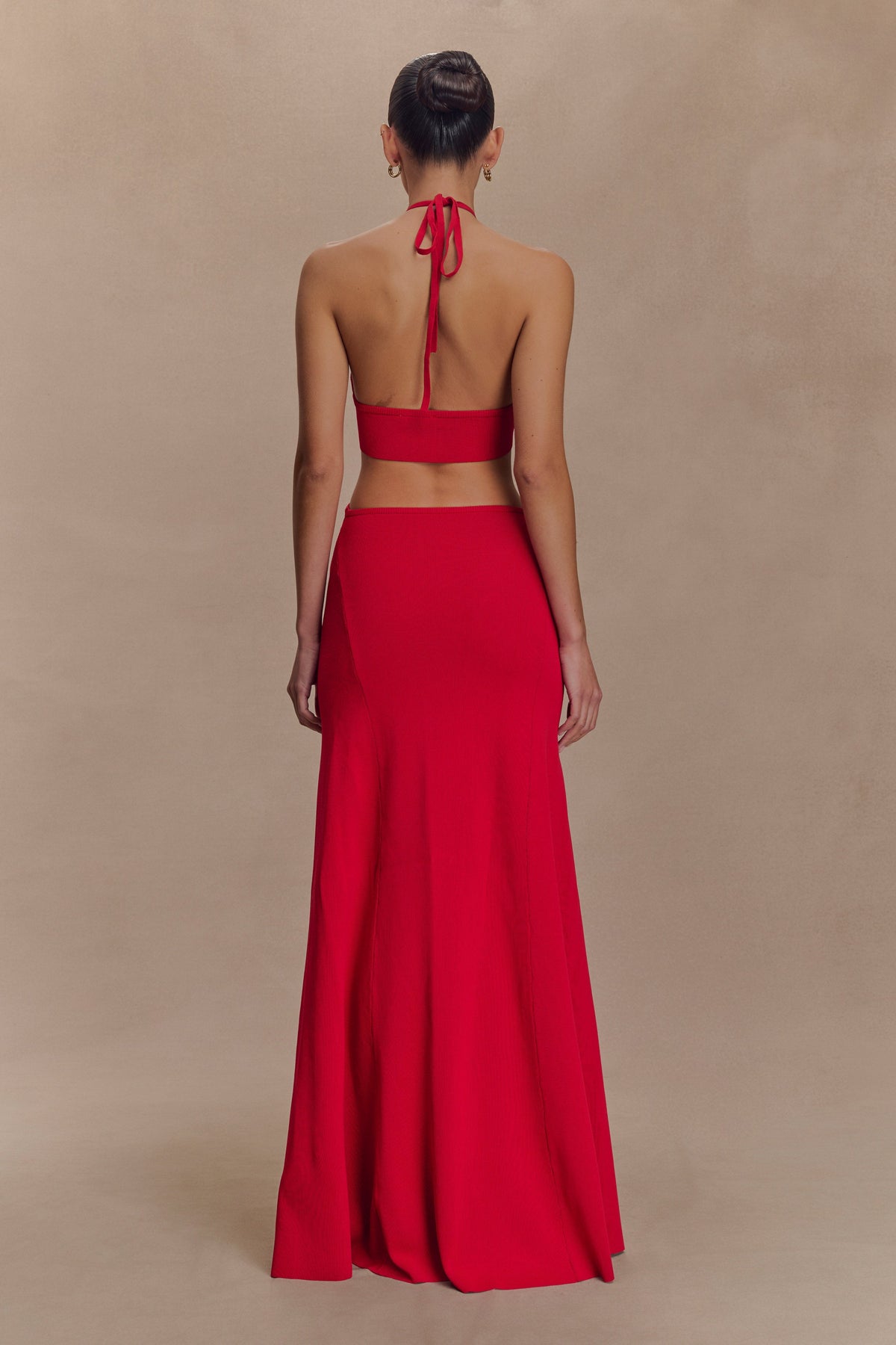 Marlowe Halter Knit Maxi Dress - Red #4
