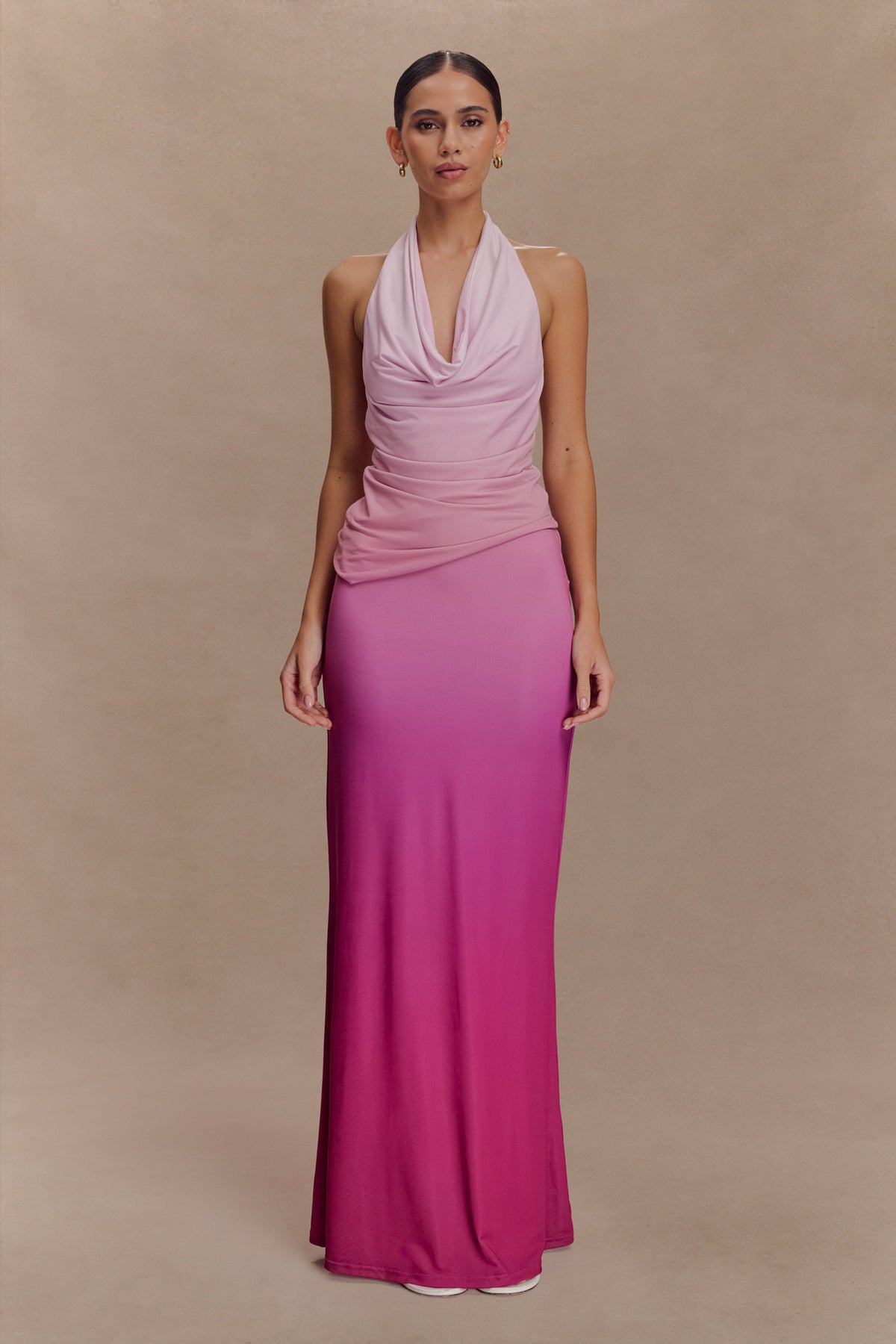 Safiya Asymmetrical Halter Top - Ombre Pink #6